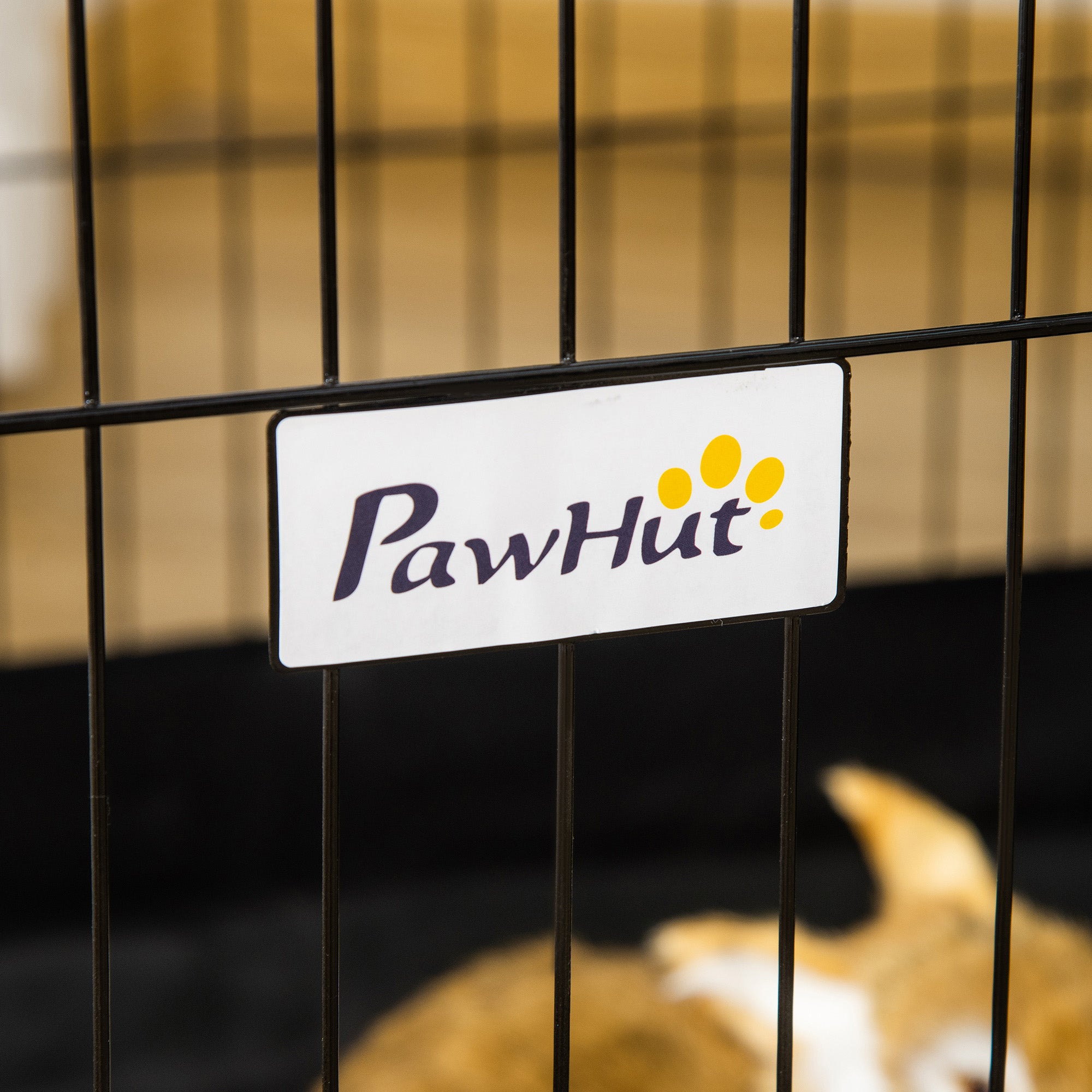 PawHut Rabbit Cage Guinea Pig Playpen Small Animal House for Kitties Puppies, w/ Water Proof Oxford Roof Floor 90 x 75 x 75 cm - North Peak Garden Furniture