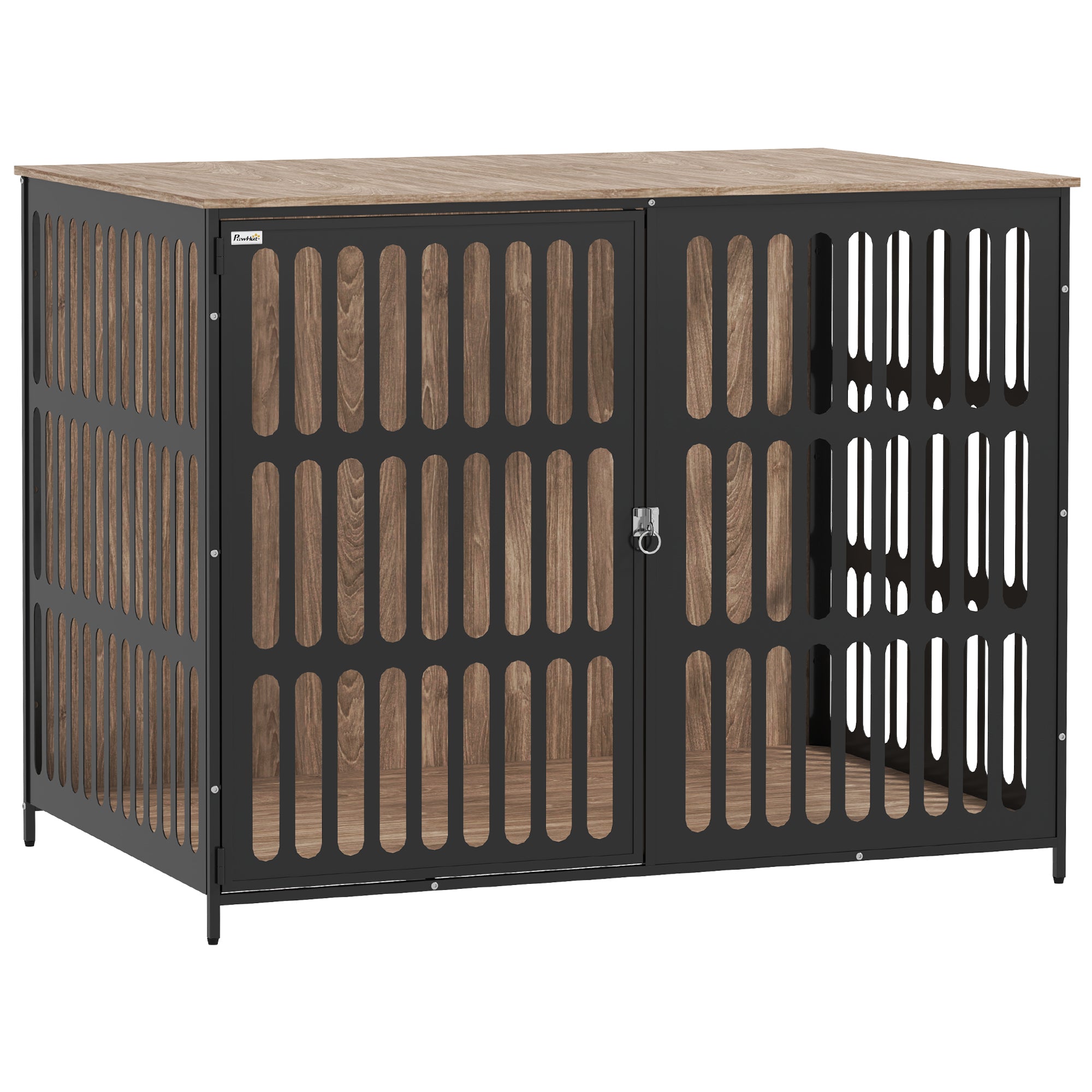 PawHut Dog Crate Furniture with Anti-Chew Resistant Mesh, Anti-Escape Single Door, for Extra Large Dogs, 118 x 80 x 92 cm - North Peak Garden Furniture