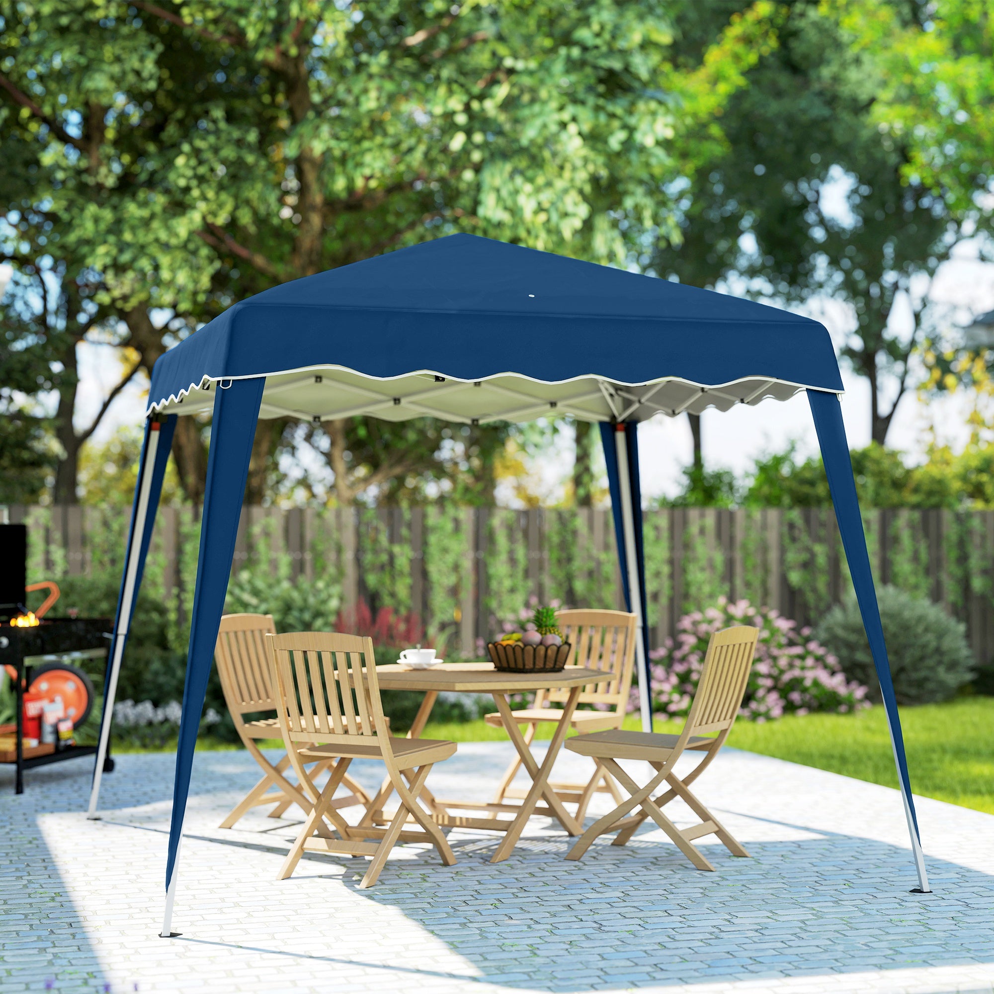 Outsunny 3 M x 3 M Base/ 2.5 M x 2.5 M Top Pop Up Gazebo with Carry Bag, Height Adjustable Slant Leg Party Tent Instant Event Shelter for Garden, Patio - North Peak Garden Furniture