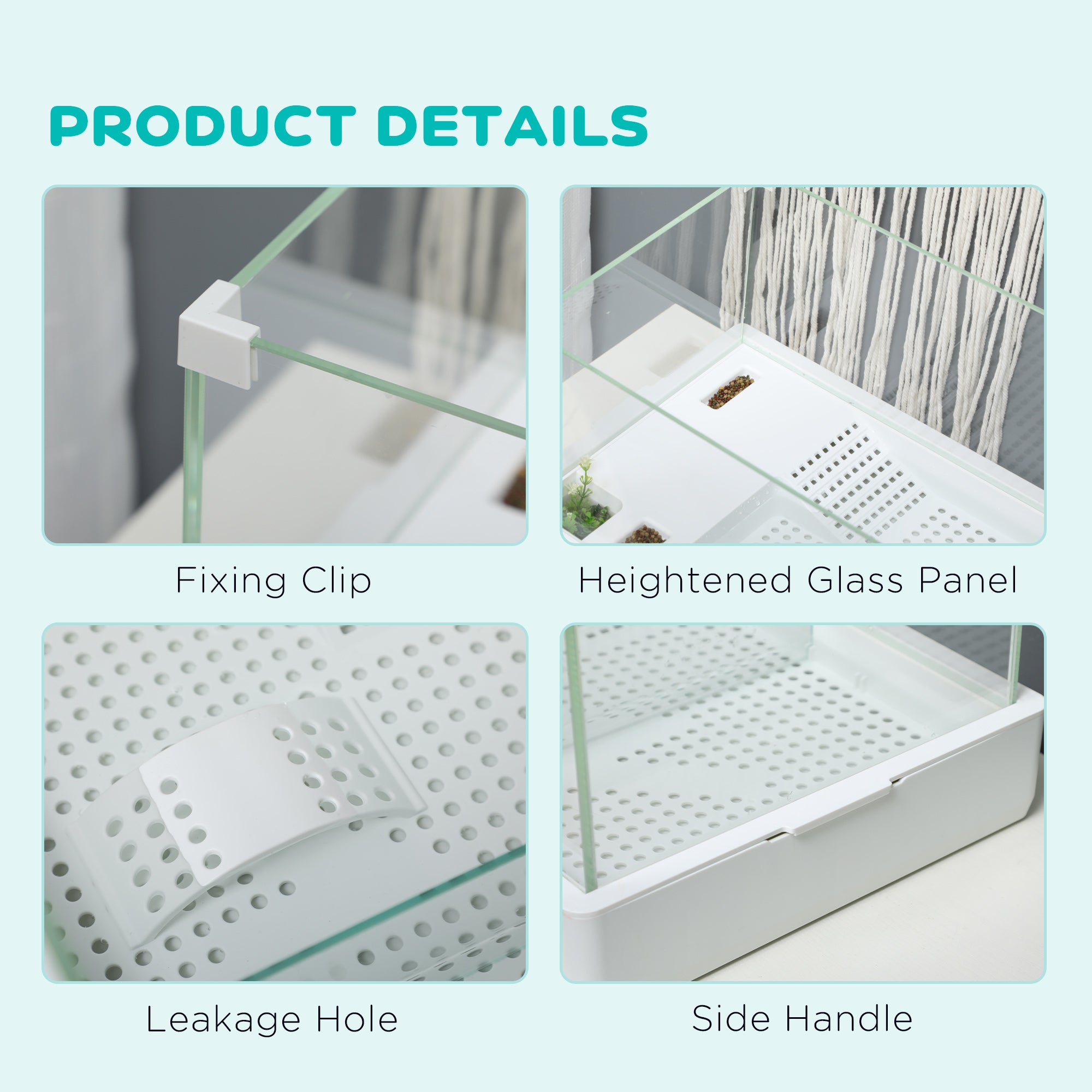 PawHut Turtle Tank, Aquarium Glass Tank w/ Basking Platform, Filter Layer - North Peak Garden Furniture