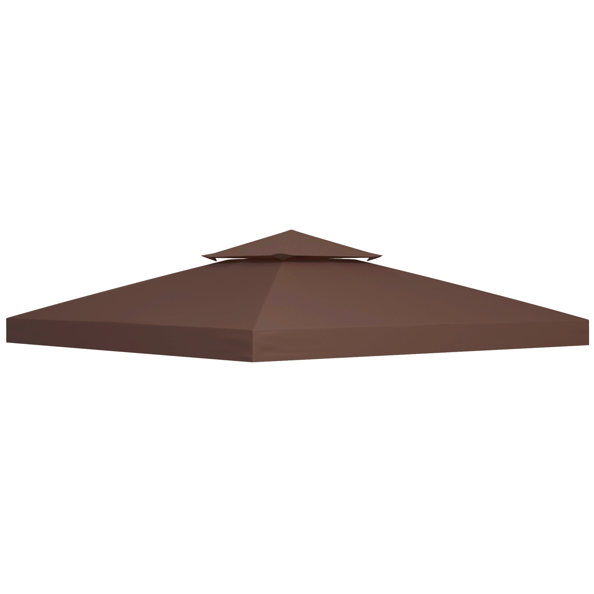 Outsunny 3x3 m Double-Tier Canopy Top Replacement-Coffee