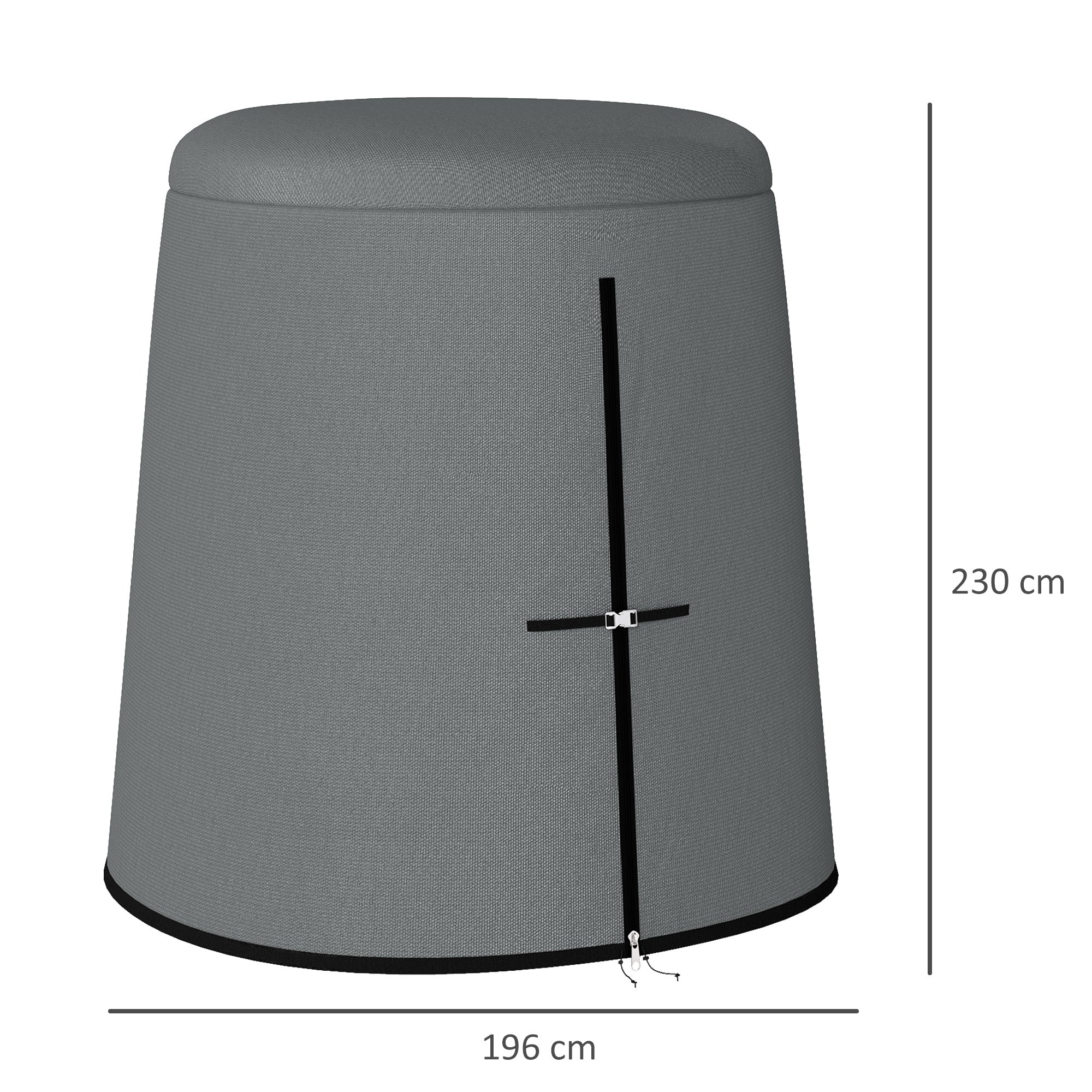 Outsunny 196 x 230 cm Hanging Egg Chair Protective Cover - Grey - North Peak Garden Furniture