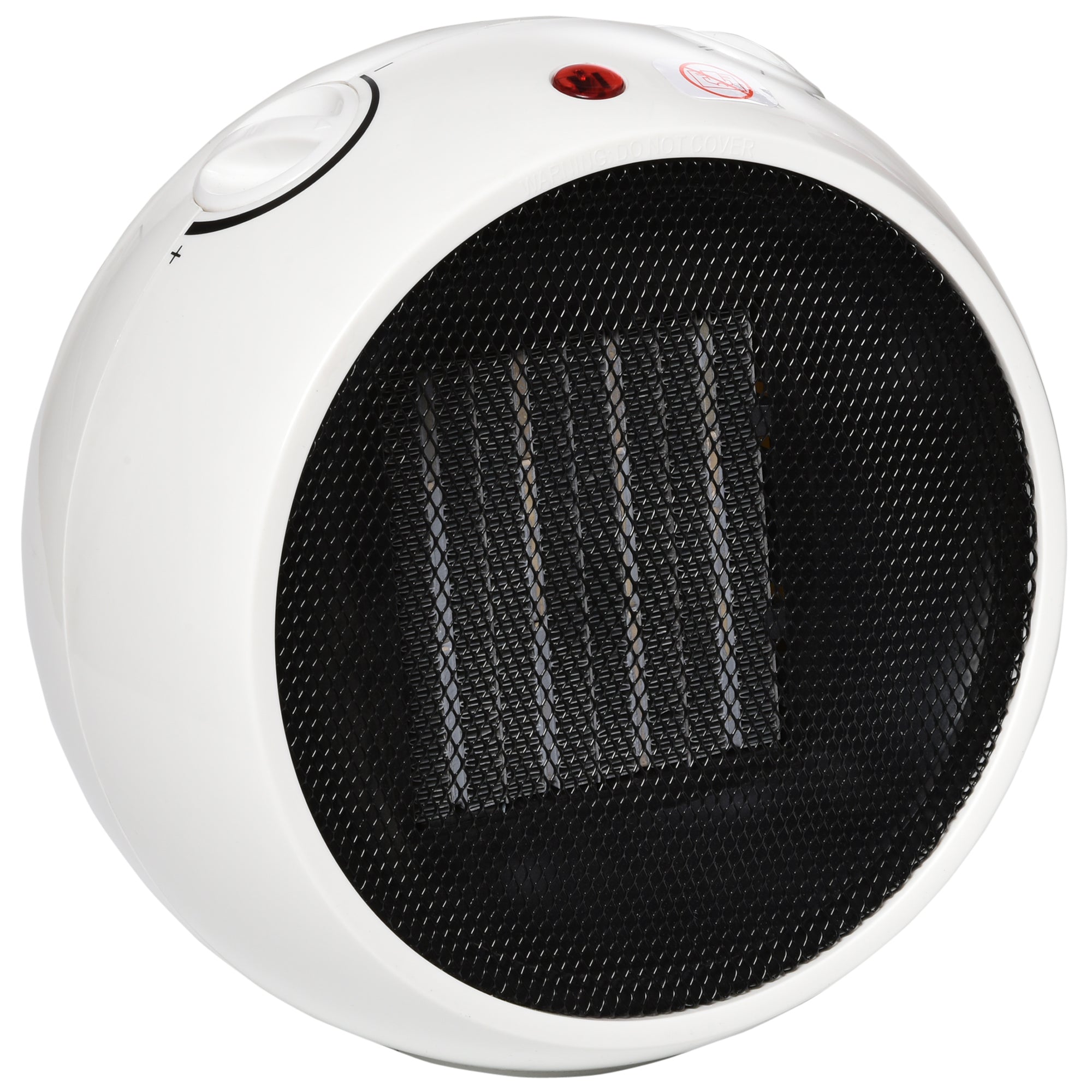 HOMCOM Small Table Top Space Heater, Ceramic Electric Heater with 2 Heat and Fan, Adjustable Temperature, Tip-Over & Overheating Protection, 900W/1500W - North Peak Garden Furniture