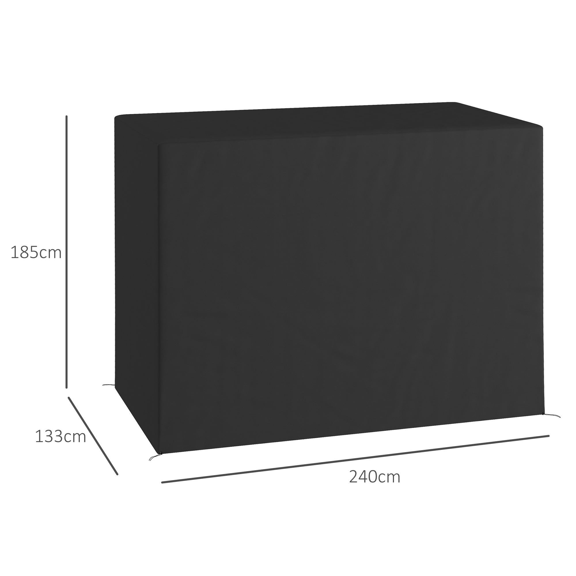 Outsunny 3-Seat Outdoor Garden Swing Chair Protective Cover Water UV Resistant, 240L x 133Wcm, Dark Grey - North Peak Garden Furniture
