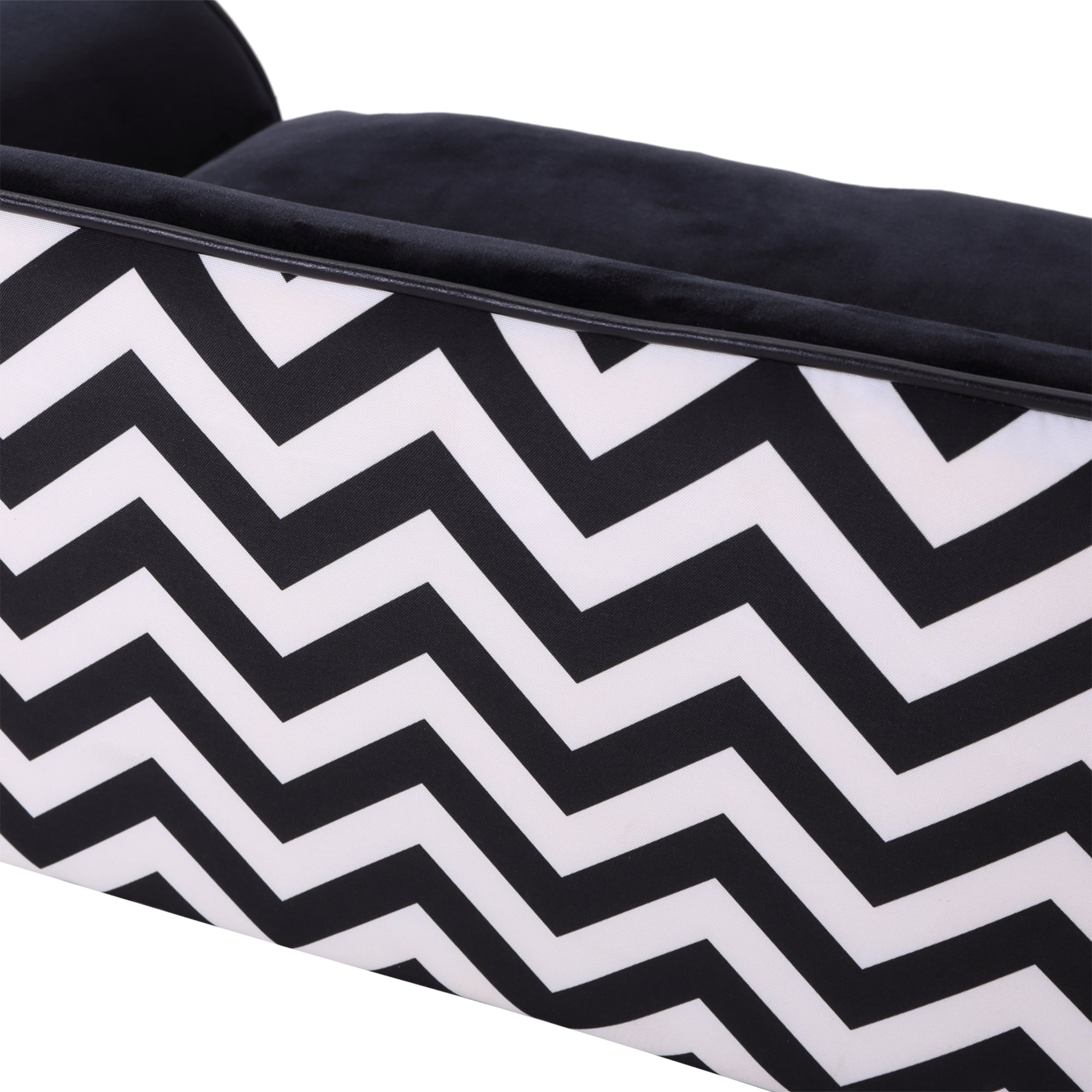 PawHut Dog Sofa Bed for XS-Sized Dogs, Cat Sofa with Soft Cushion, Pet Chair Lounge with Washable Cover, Removable Legs, Wooden Frame - Black - North Peak Garden Furniture