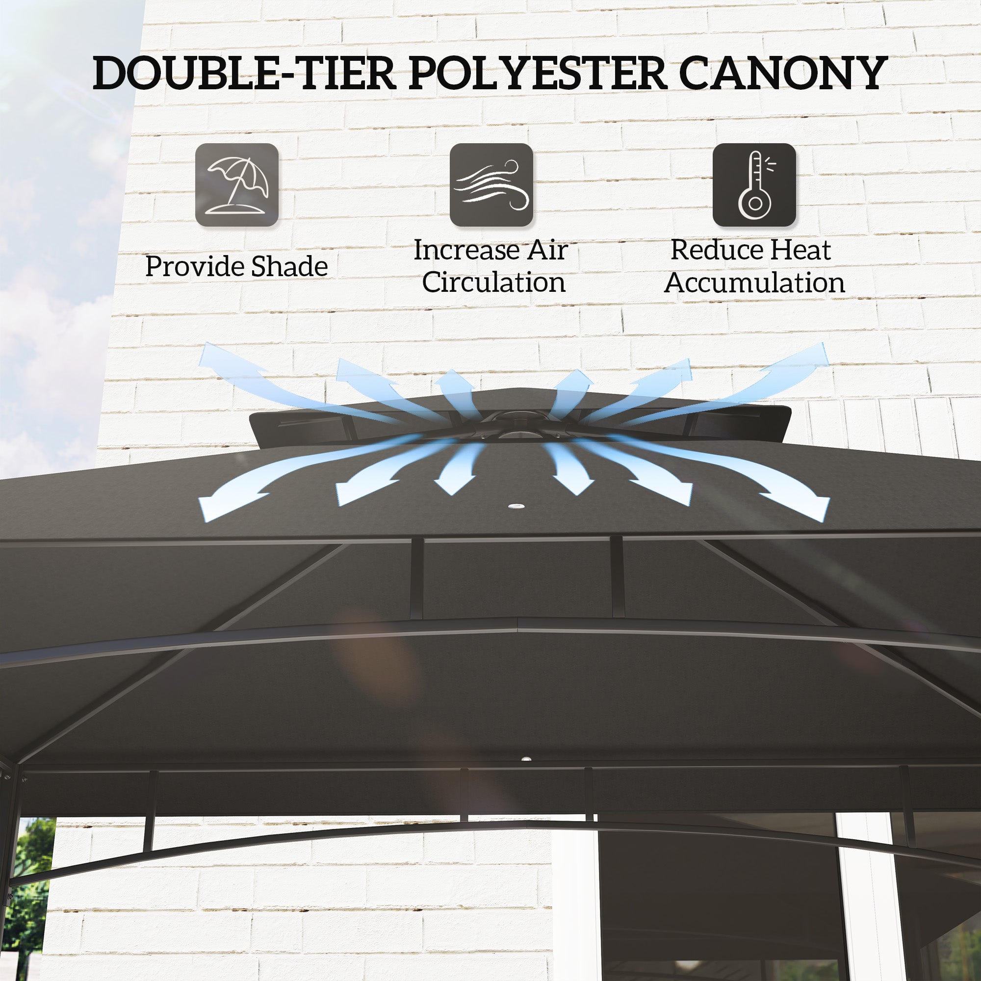 Outsunny 150 x 240cm BBQ Grill Gazebo, with Shelves - Grey - North Peak Garden Furniture
