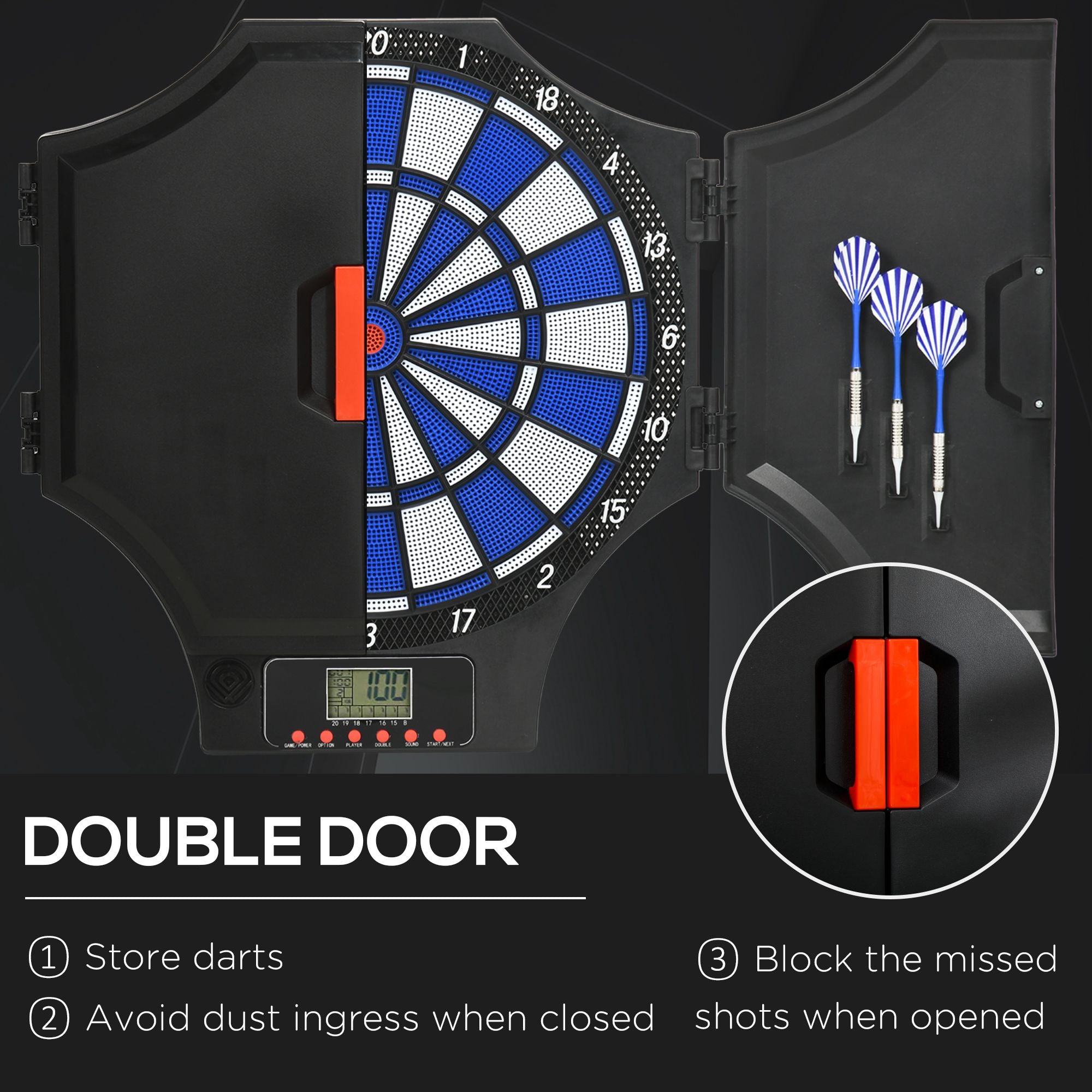 SPORTNOW Electronic Dartboard Set, with 31 Games, for Eight Players - North Peak Garden Furniture