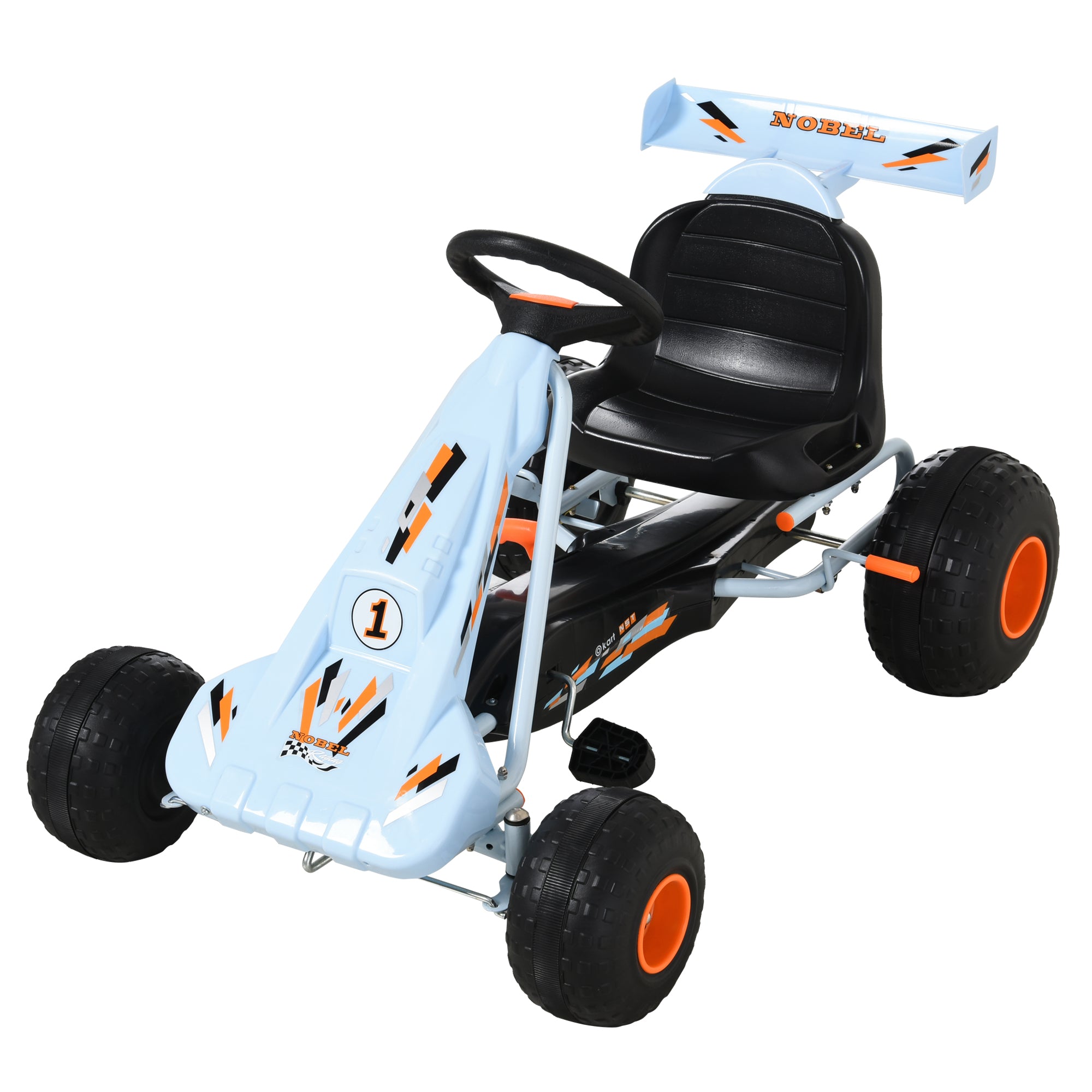 HOMCOM Kids Children Pedal Go Kart Manual Ride On Car w/ Brake Gears Steering Wheel Adjustable Seat Outdoor Fun Vehicle 97 x 66 x 59 cm - North Peak Garden Furniture