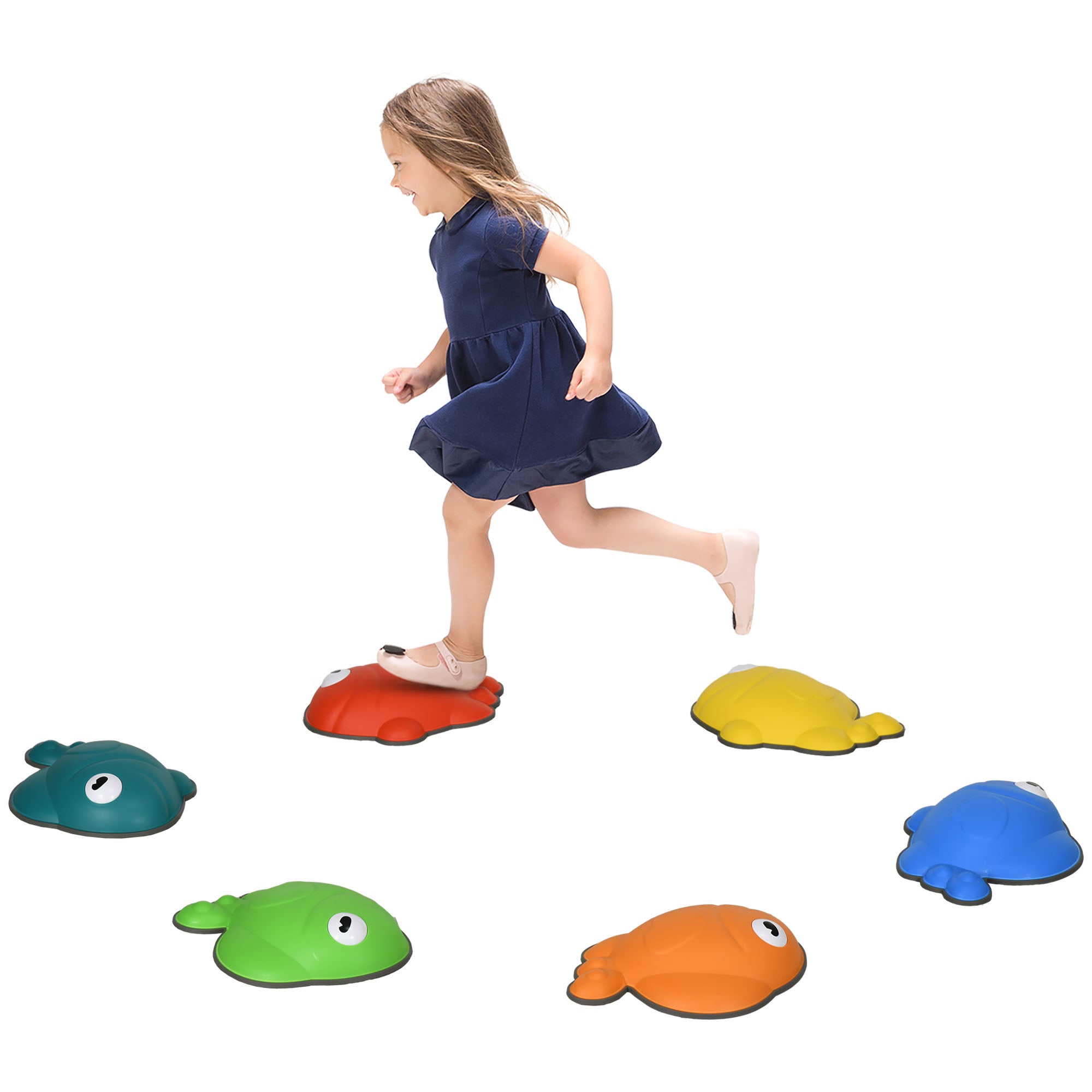 AIYAPLAY 6 Pcs Balance Stepping Stones Kids for Sensory with Non-slip Edge, Stackable Outdoor Indoor Obstacle Course