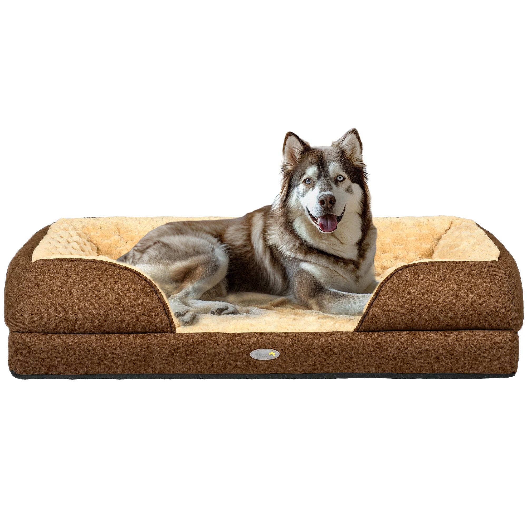PawHut Calming Dog Bed Pet Mattress w/ Removable Cover, Anti-Slip Bottom, for Large Dogs, 120L x 80W x 22Hcm - Brown - North Peak Garden Furniture