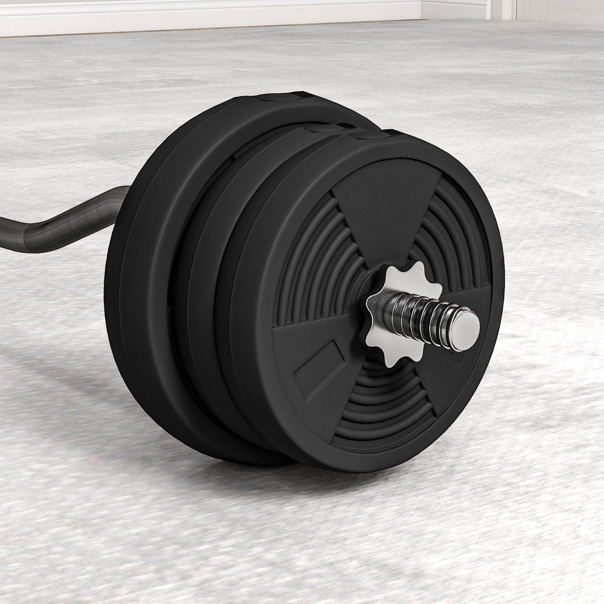 SPORTNOW 25kg Barbell Set, Adjustable Weights with Curl bar and Non-Slip Handle, for Women and Men Weight Lifting Training - North Peak Garden Furniture
