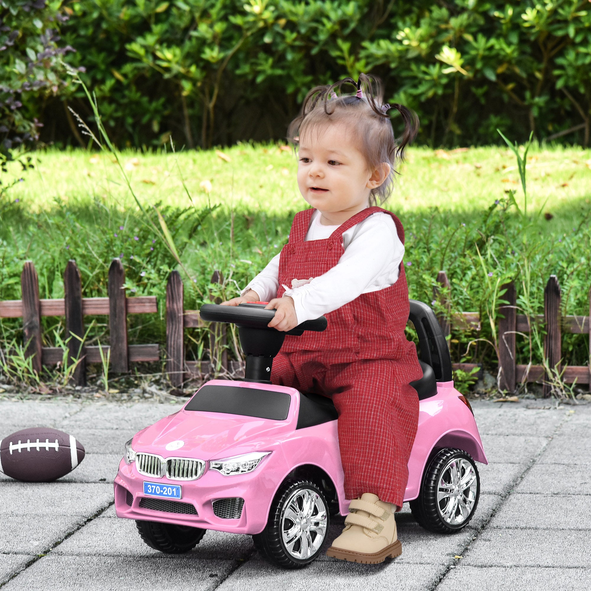 HOMCOM Ride on Car Baby Toddler Walker Foot to Floor Sliding Car Slider Pink - North Peak Garden Furniture