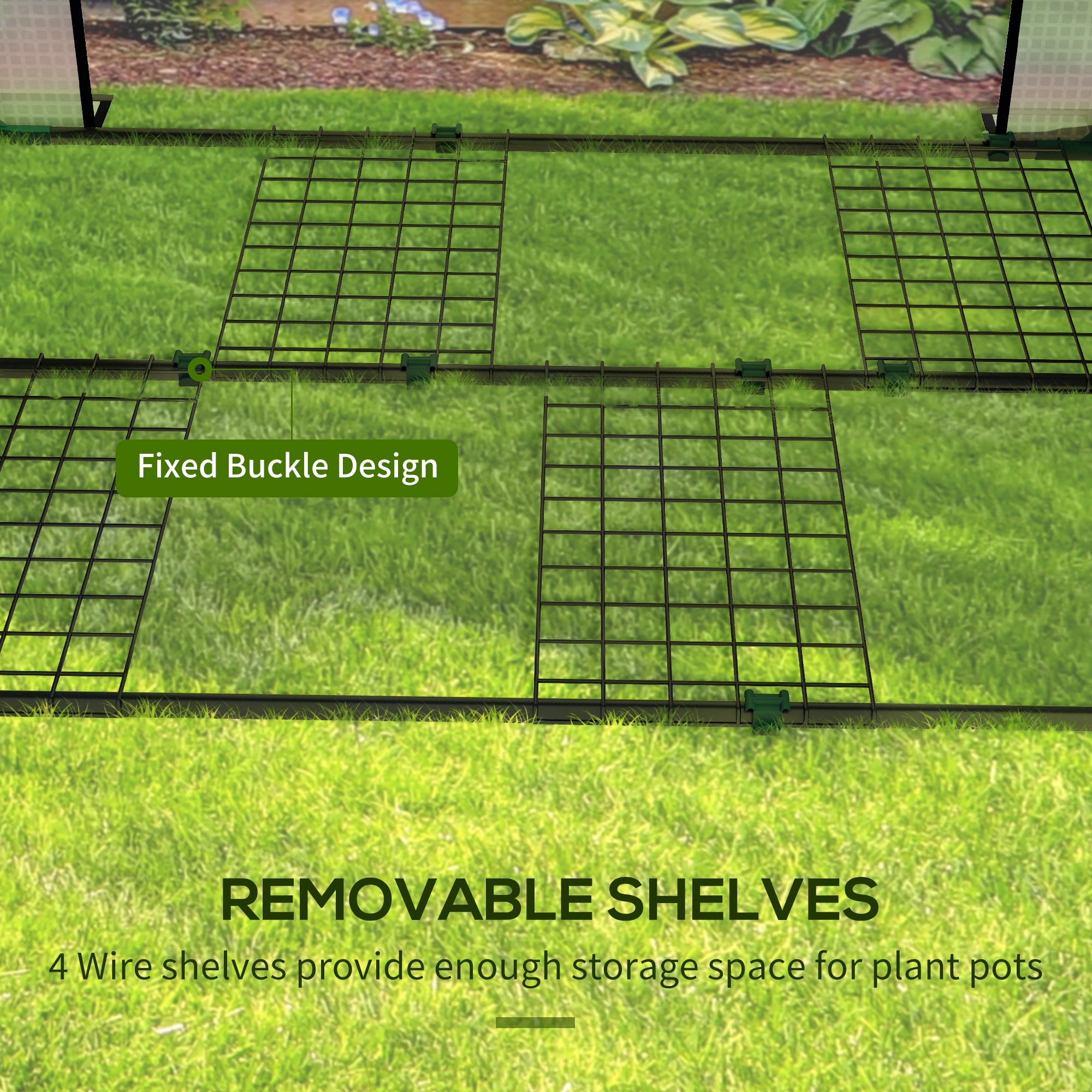 Outsunny Mini Greenhouse with 4 Wire Shelves Portable Garden Grow House Upgraded Tomato Greenhouse for Plants with Roll Up Door and Vents, 100 x 80 x 150cm, White - North Peak Garden Furniture