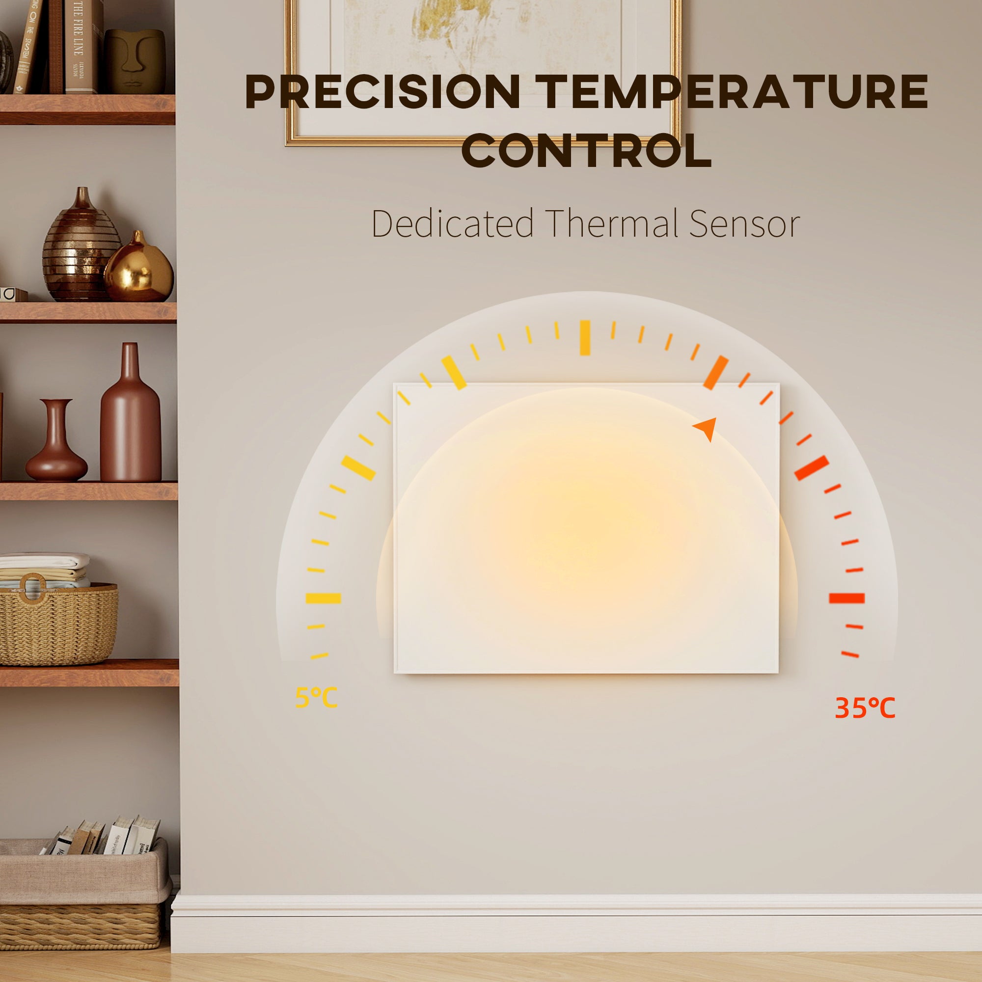 HOMCOM Wifi Smart Electric Heater, Far Infrared, Wall Mounted - 170W