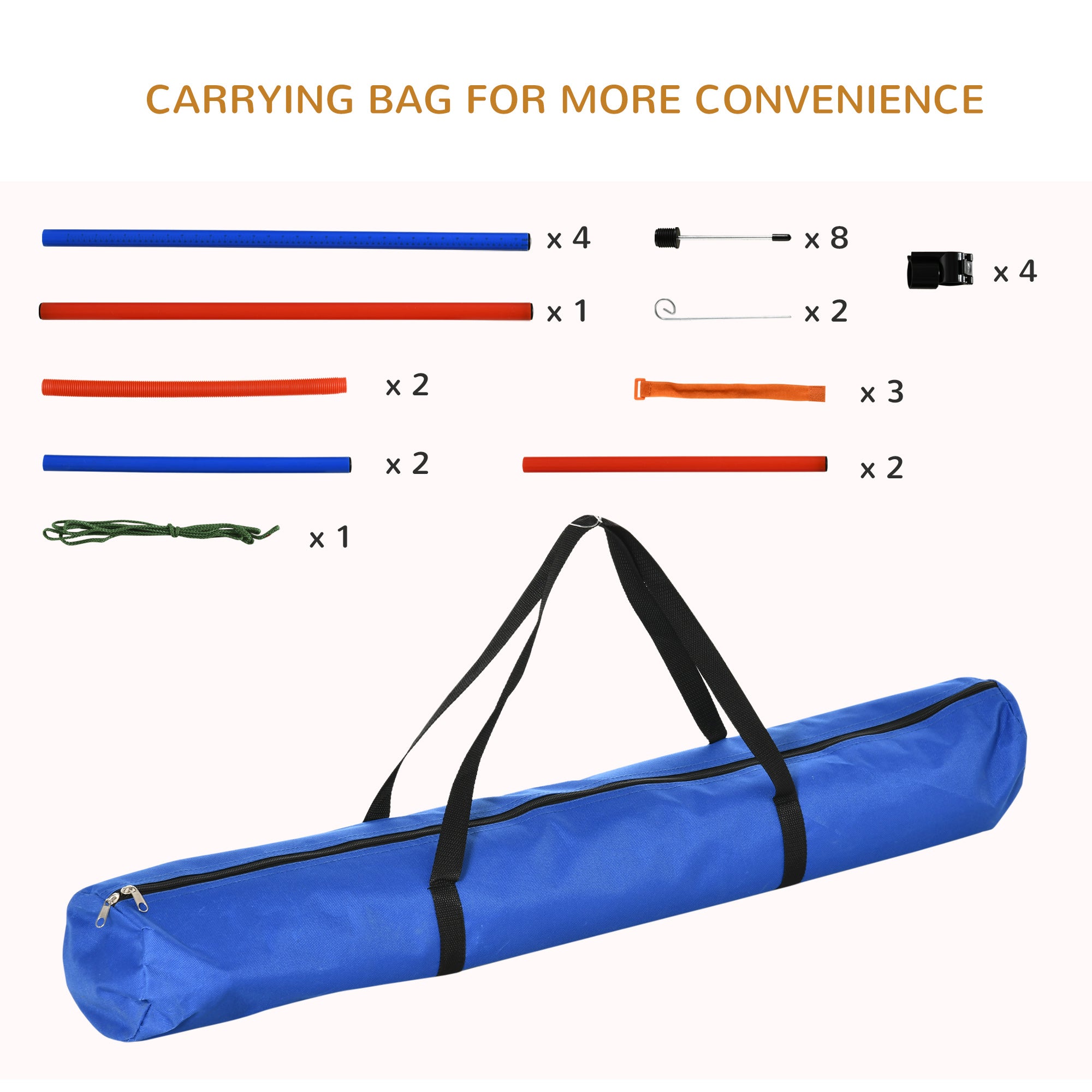PawHut Pet Agility Training Equipment Dog Play Run Jump Obedience Training Set Adjustable (Pole + Hoop + Hurdle) - North Peak Garden Furniture