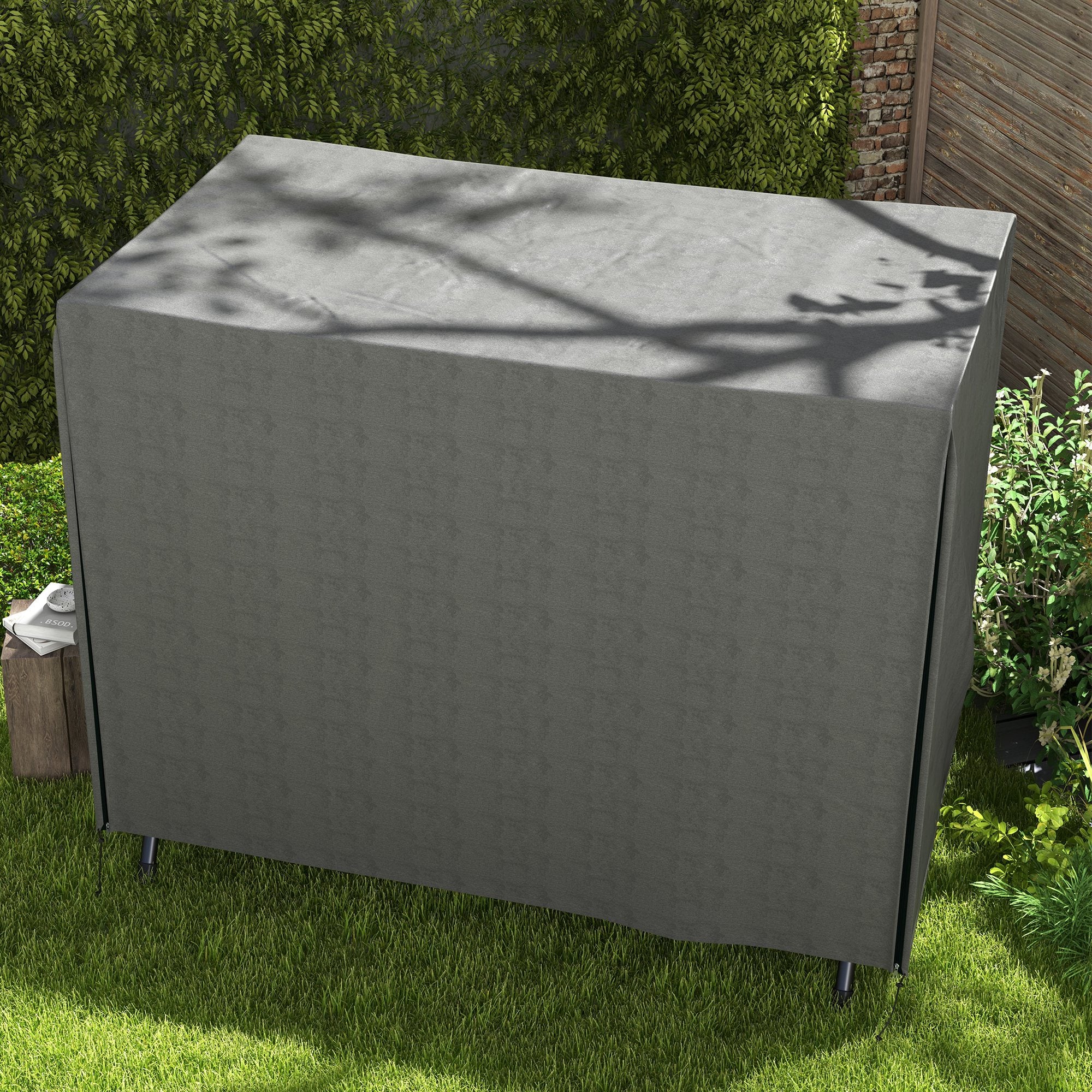 Outsunny 205 x 124cm Three-Seater Swing Chair Protective Cover Dark Grey - North Peak Garden Furniture