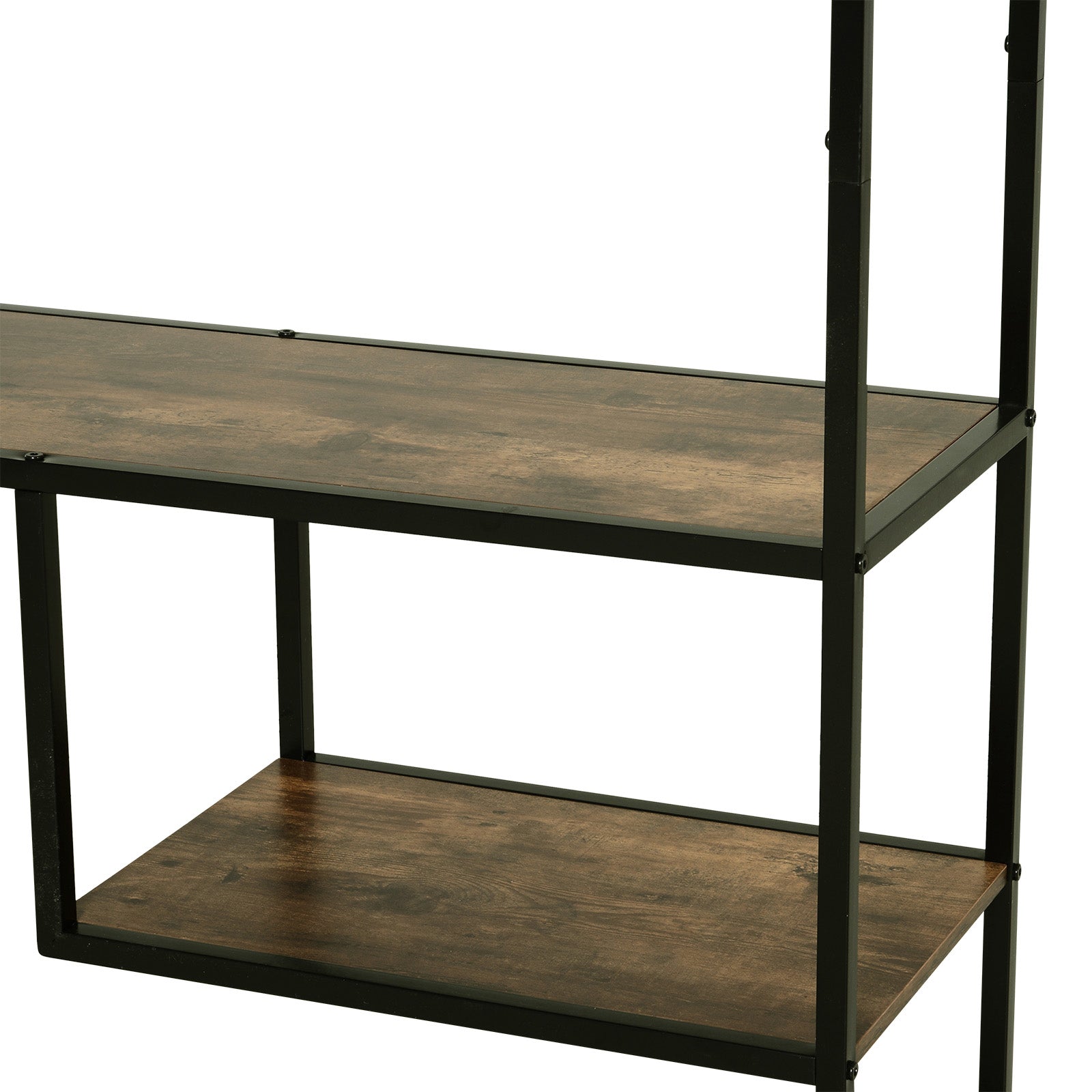 HOMCOM 6 Tier Bookcase, Industrial Tall Shelf Unit with Steel Frame for Home Office, Study, Living Room, Hallway, 82 x 33.5 x 175 cm, Rustic Brown and Black - North Peak Garden Furniture