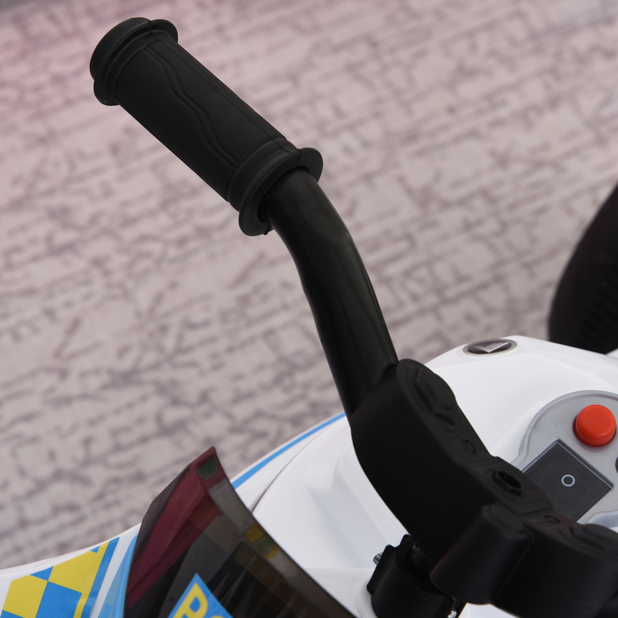 HOMCOM Kids Ride-On Police Bike 3-Wheel Vehicle w/ Music Lights Safe Seat Handlebars Toddler NO POWER Child Learning Fun Development 18-36 Months Blue - North Peak Garden Furniture
