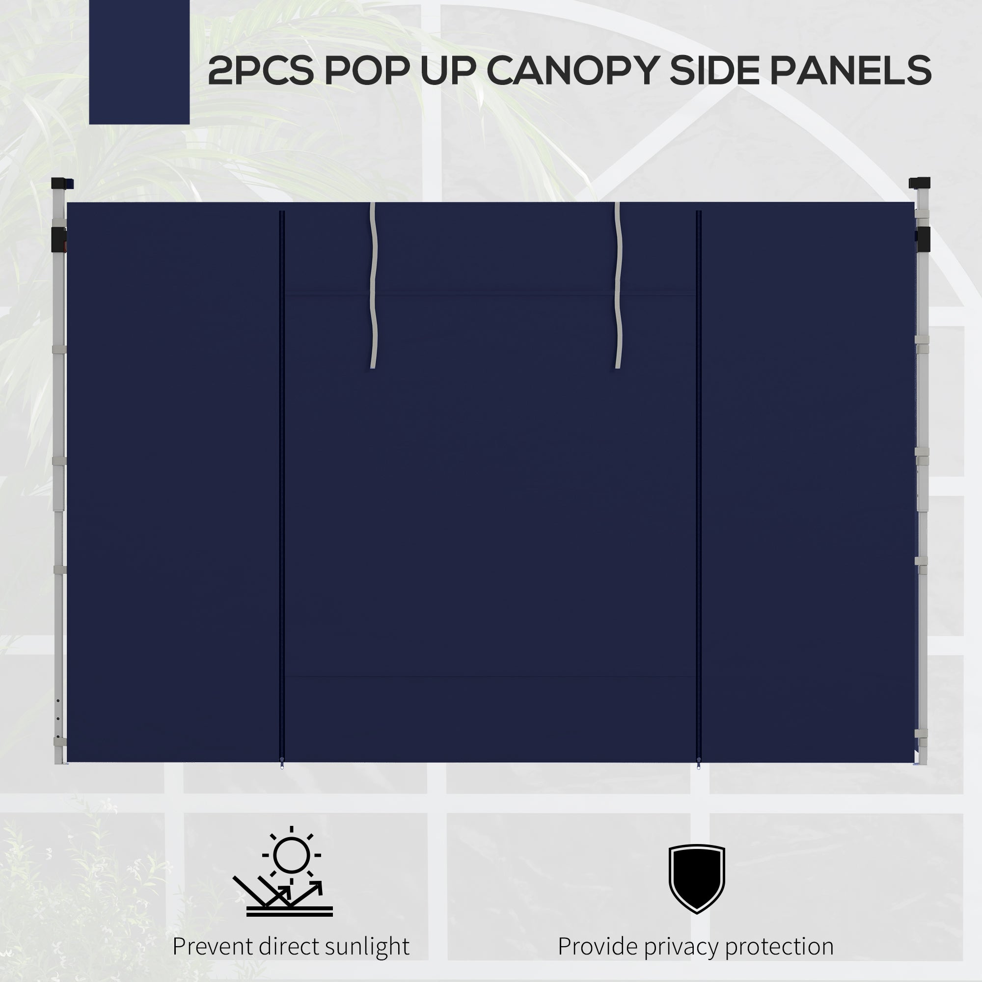 Outsunny Set of Two 195 x 295cm Replacement Gazebo Side Walls - Blue - North Peak Garden Furniture