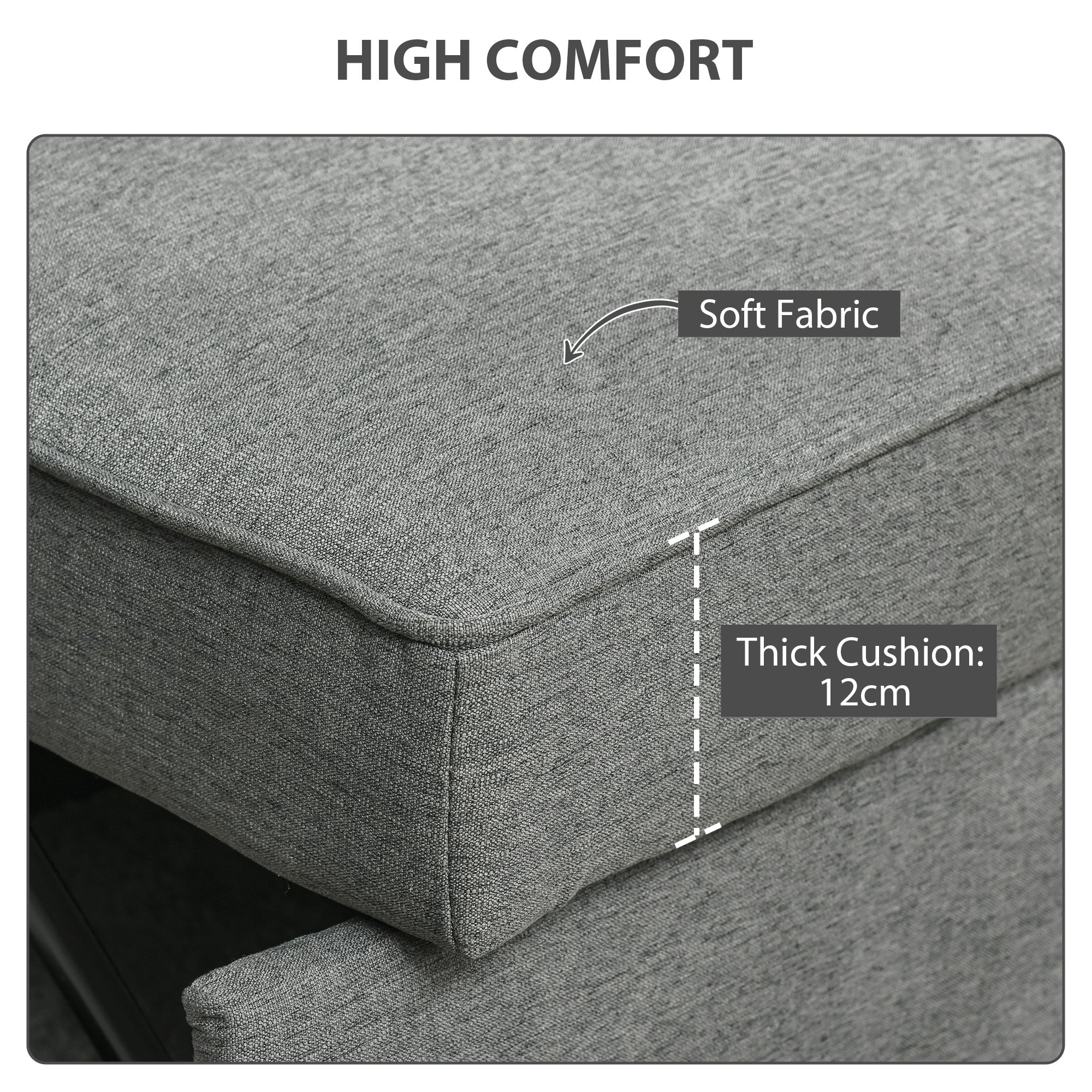 HOMCOM Double Sofa Bed Click Clack Sofa Bed Pull Out Bed with Adjustable Backrest for Living Room and Bedroom Grey