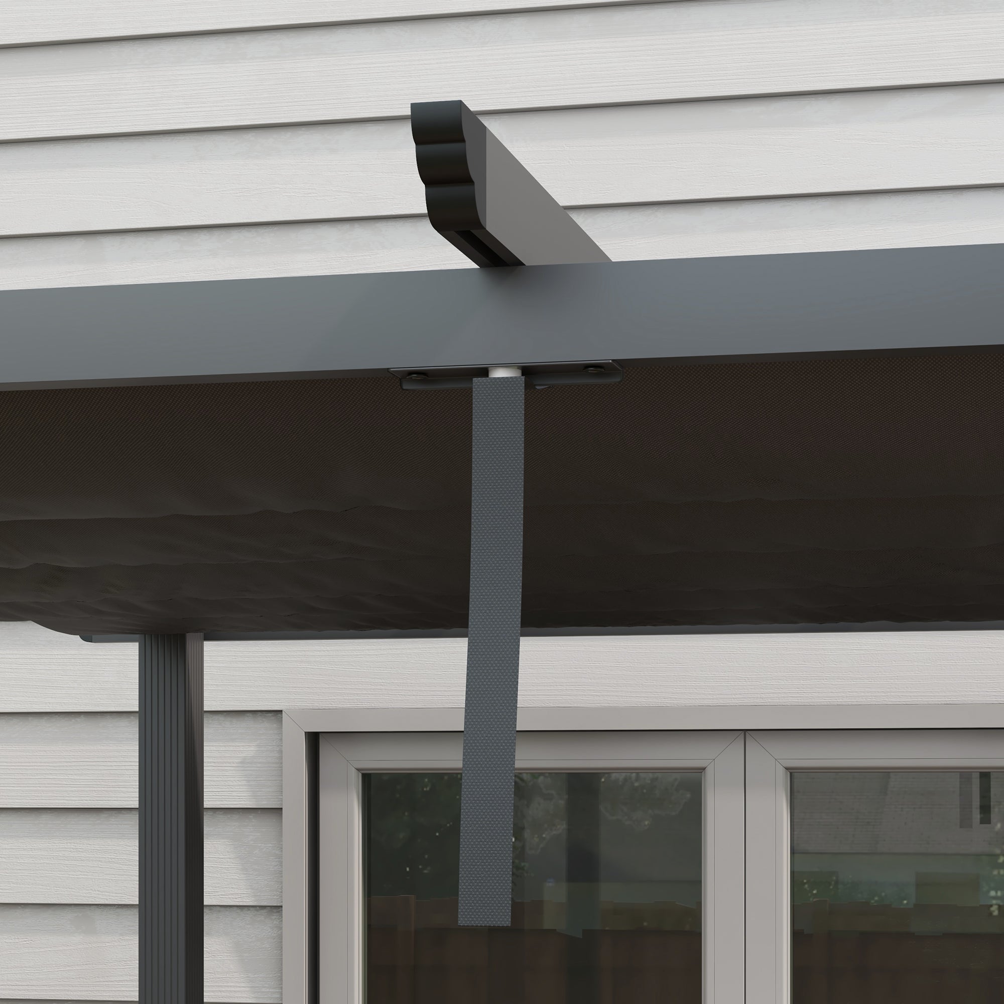 Outsunny 3 x 4m Aluminium Pergola, with Retractable Roof - Dark Grey - North Peak Garden Furniture