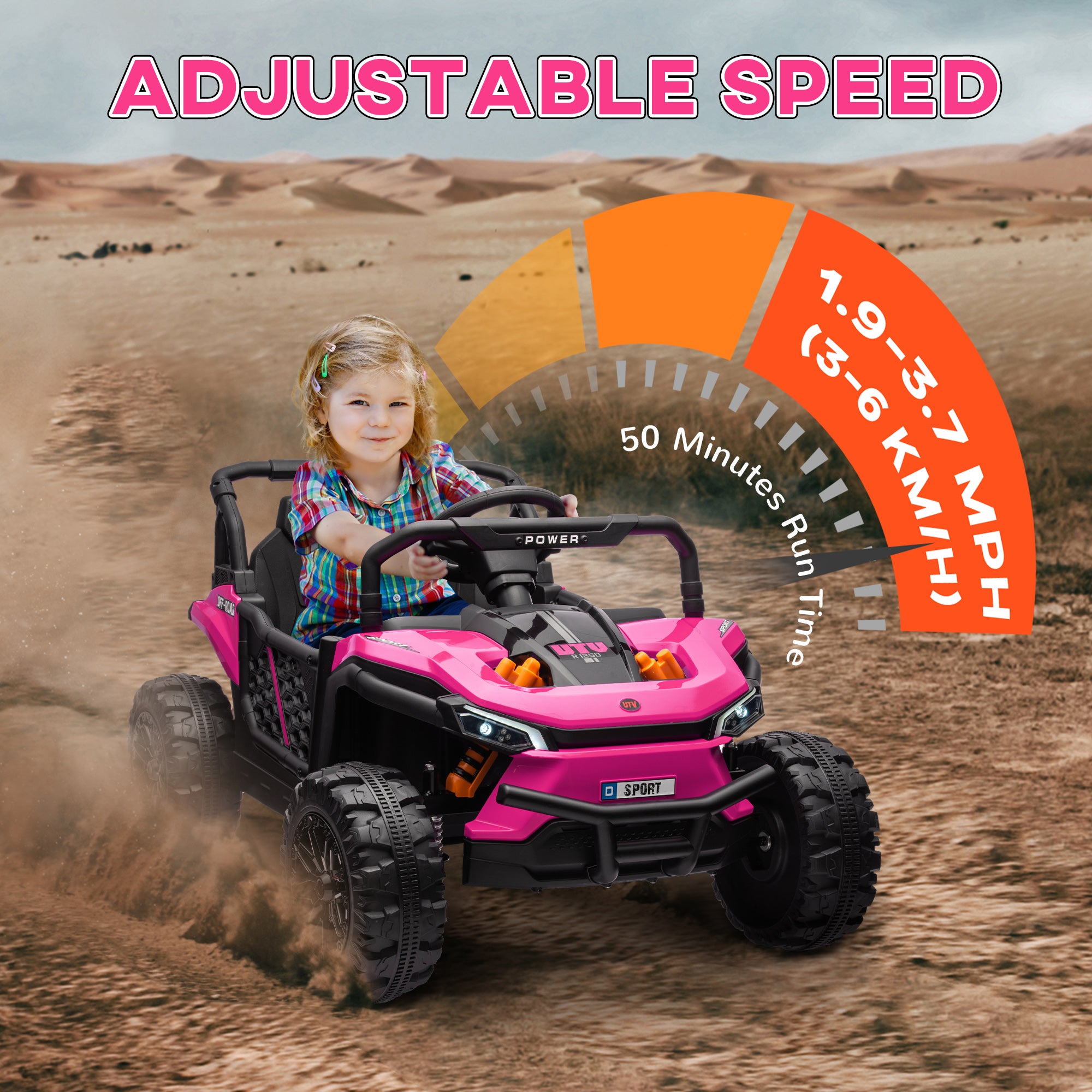 AIYAPLAY 12V Battery Powered Ride on Truck w/ Remote, Four Suspension Wheels, Horn, Lights, Music, USB, for Ages 3-5 Years, Pink - North Peak Garden Furniture