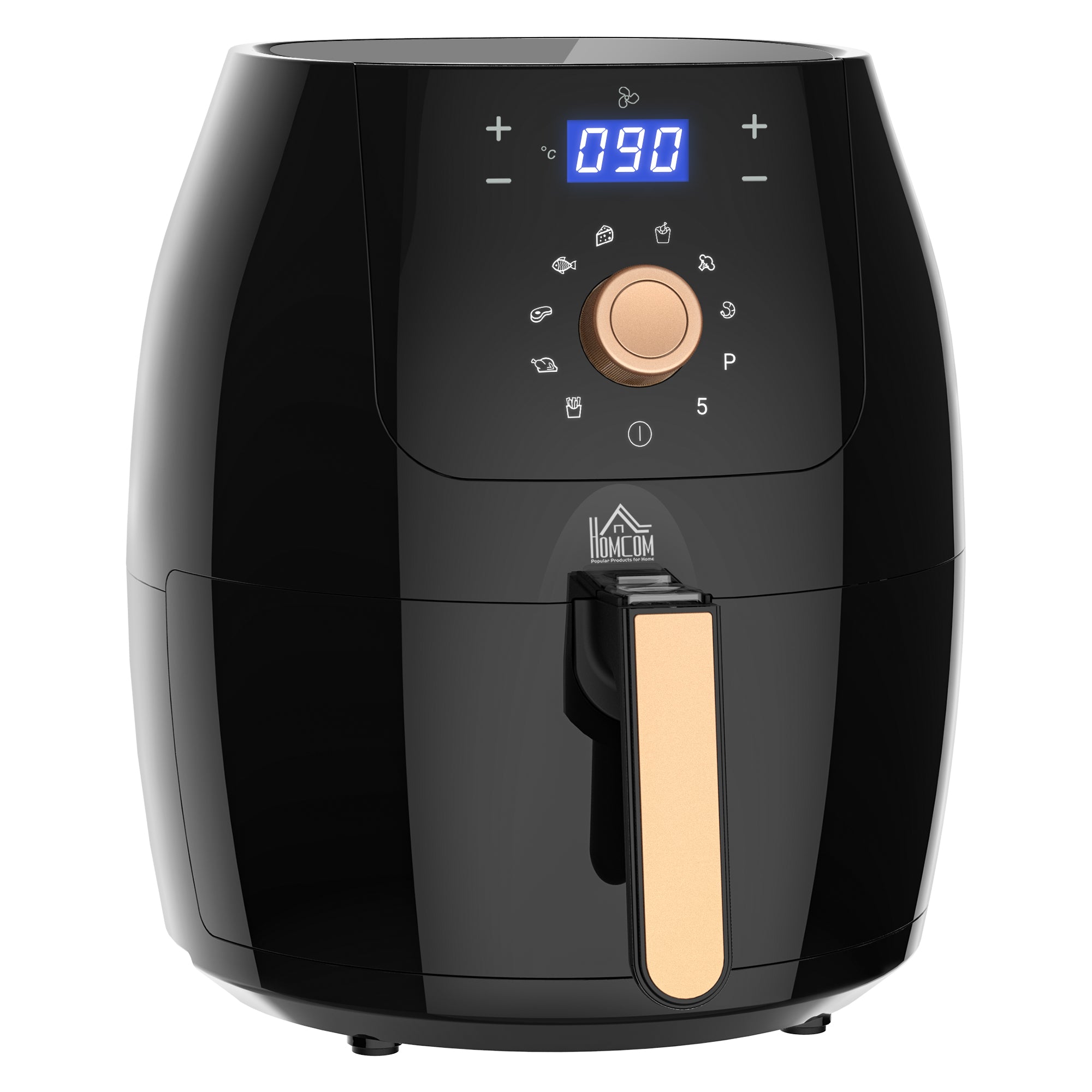 HOMCOM 5.5L 1700W Air Fryer, with Digital Display, 80-200℃ Temperature - North Peak Garden Furniture