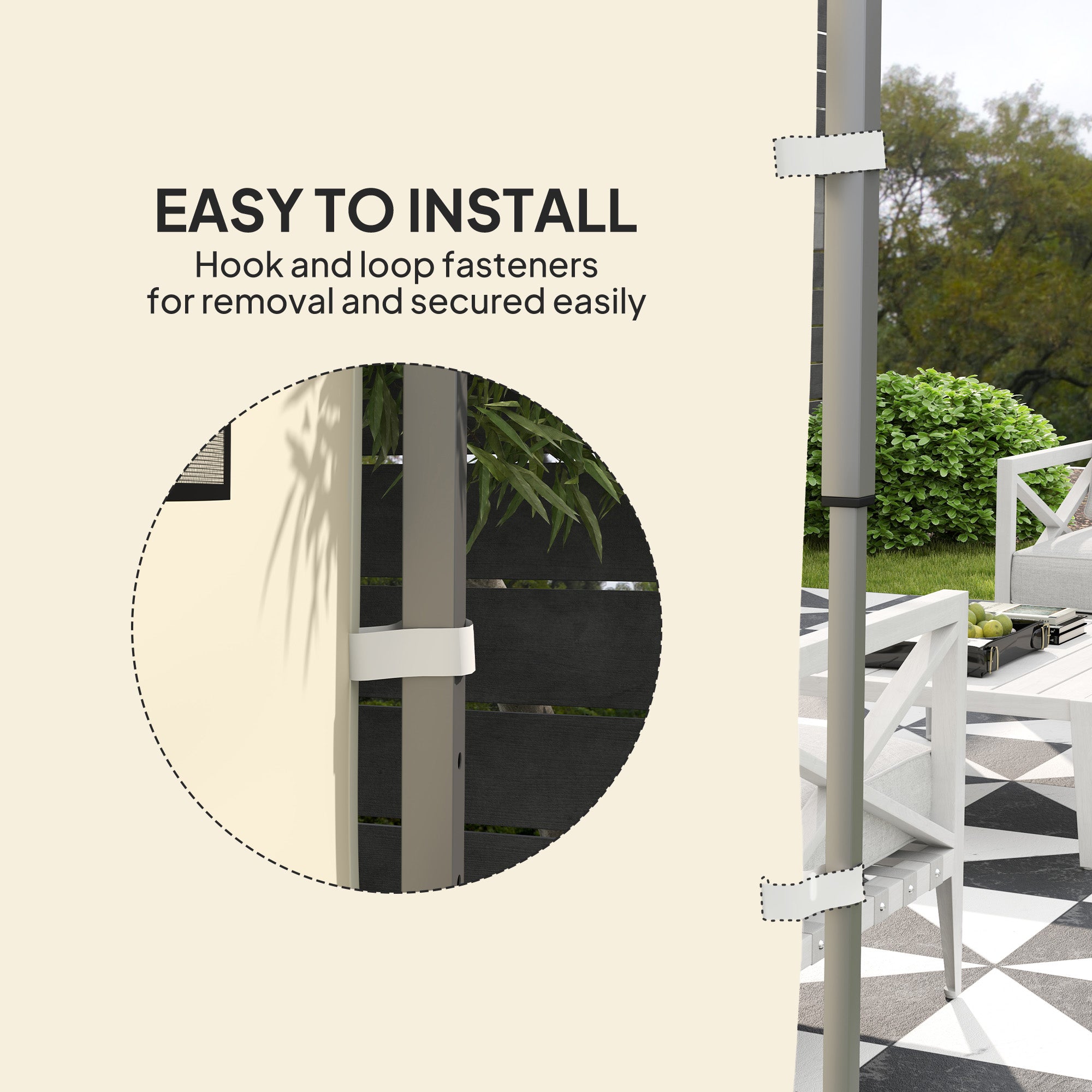 Outsunny 195 x 295cm Replacement Gazebo Sidewall - Beige - North Peak Garden Furniture