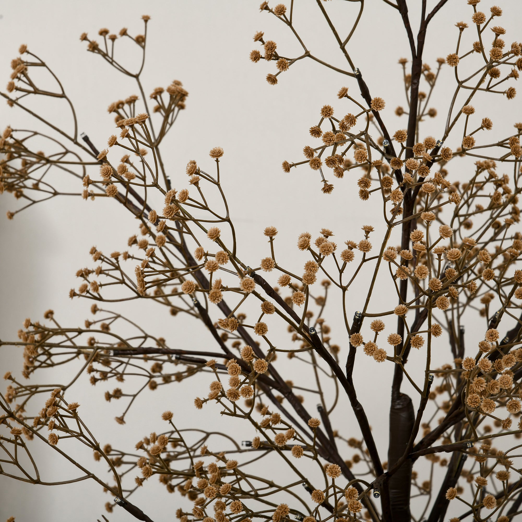 HOMCOM 6ft Artificial Gypsophila Blossom Tree Light with 96 Warm White LED Light, Baby Breath Flowers for Home Party Wedding, Indoor and Outdoor Use - North Peak Garden Furniture