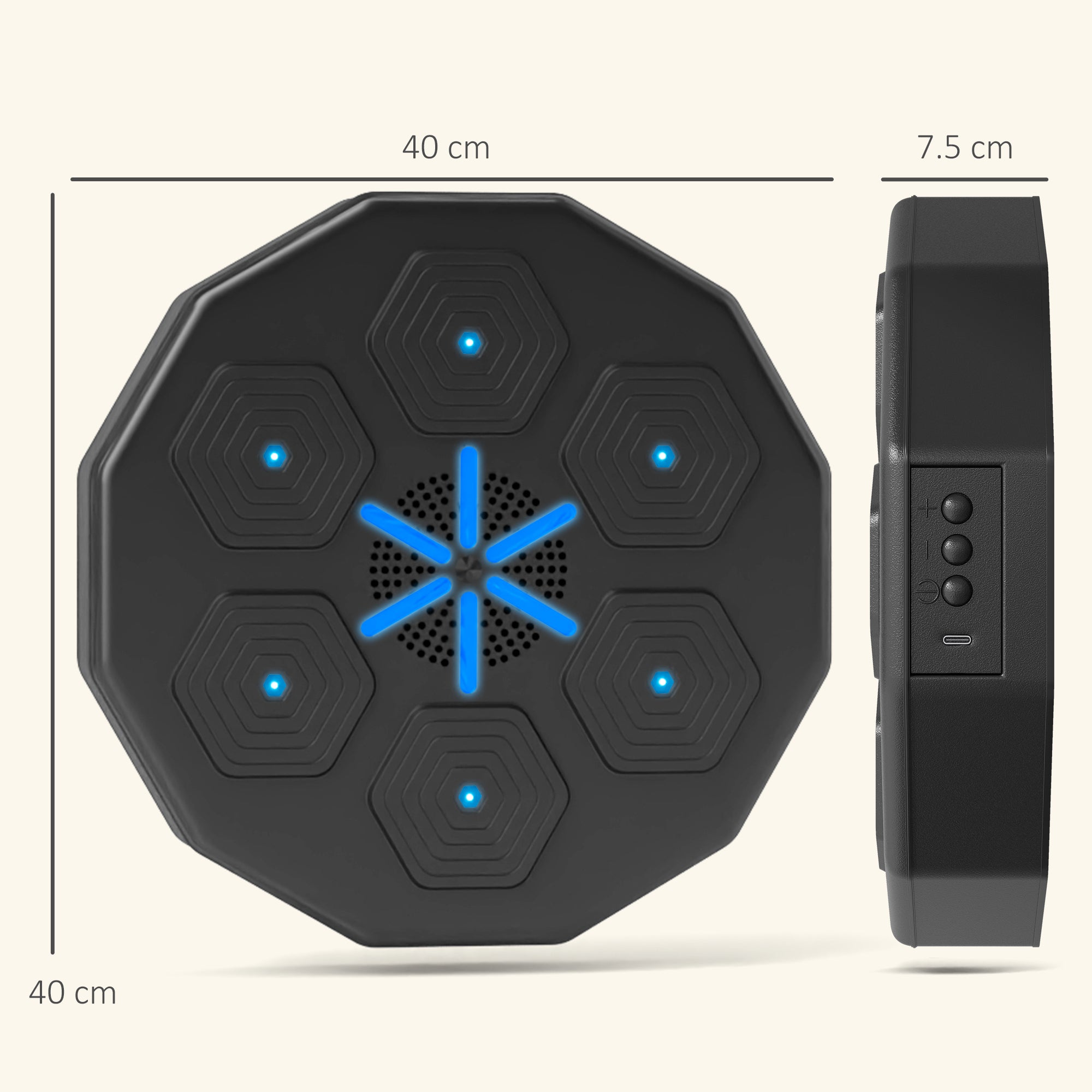 SPORTNOW Music Boxing Machine with Bluetooth Connection and LED Light Smart, Wall Mounted for Punching Beat Boxing Training - North Peak Garden Furniture
