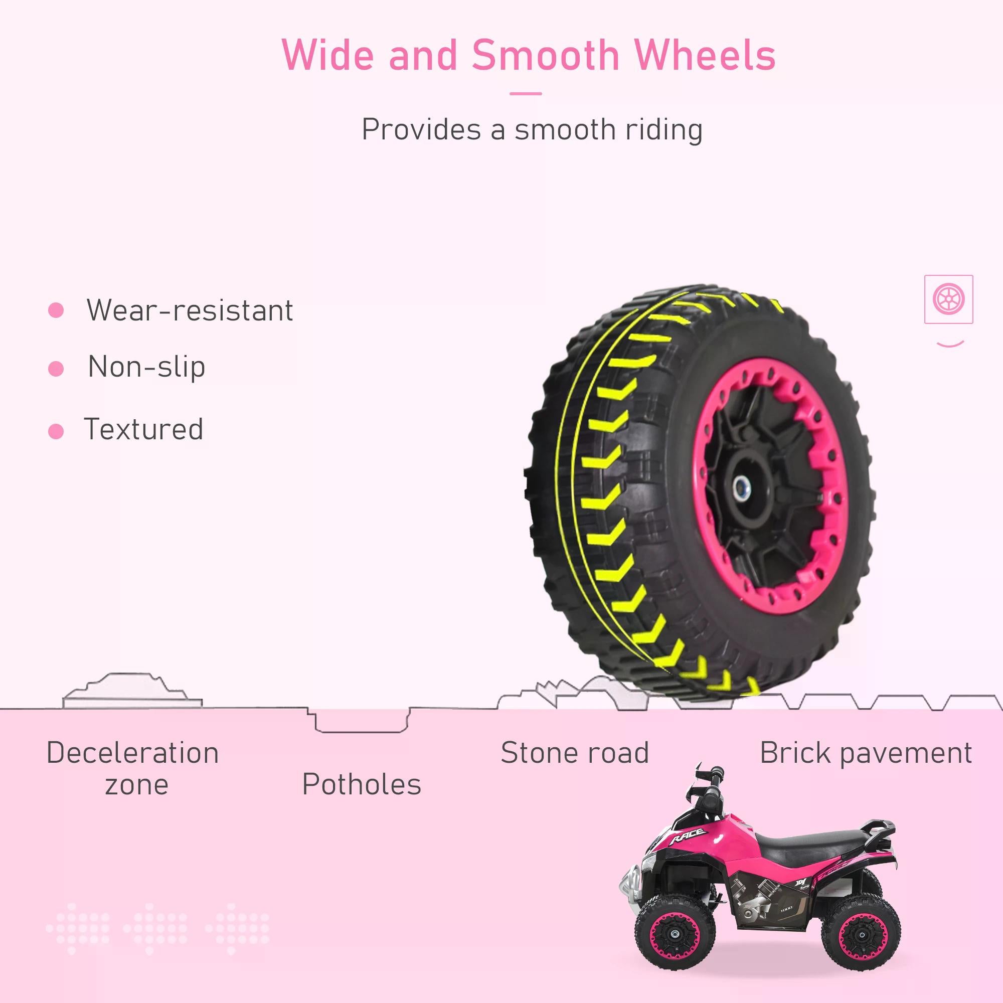 HOMCOM Ride on Toy for Kids 4 Wheel Foot-to-Floor Sliding Walking Car Toy Motorcycle Baby Walker Toddler Toys for for 18-36 Months Boys and Girls