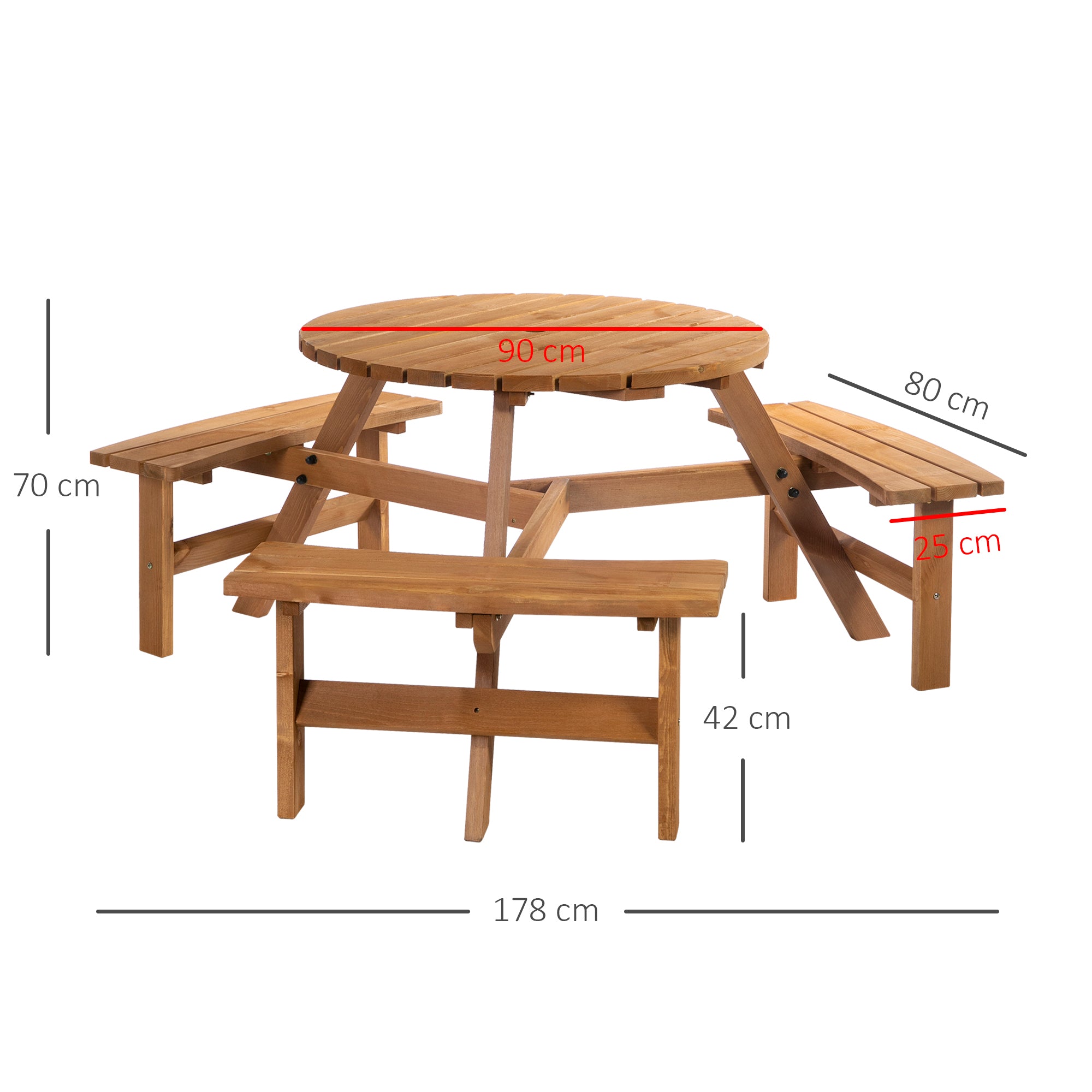 Outsunny Fir Wood Pub Set: 6-Seater Heavy-Duty Outdoor Dining Suite with Parasol Hole, Patio