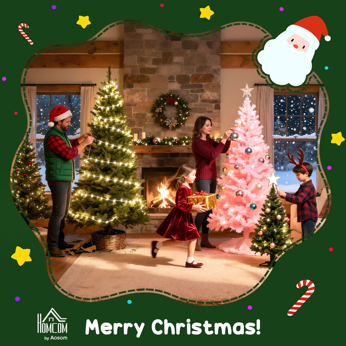 HOMCOM 5ft Artificial Spruce Christmas Tree - Green