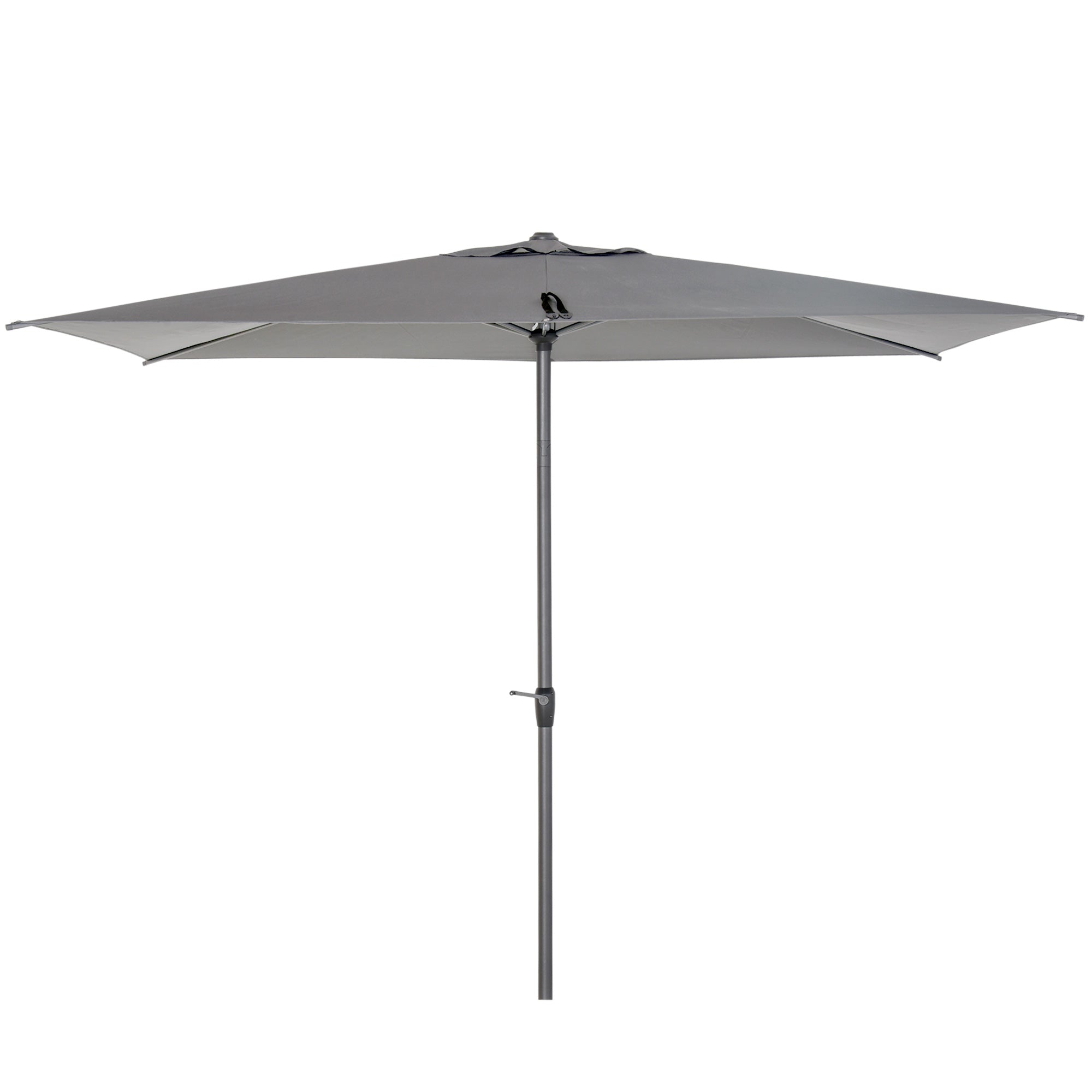 Outsunny 3 x 2m Garden Parasol Umbrella, Outdoor Market Table Umbrella with Aluminium Pole & Crank, Rectangular Tilting Parasol Sun Shade Canopy, Grey