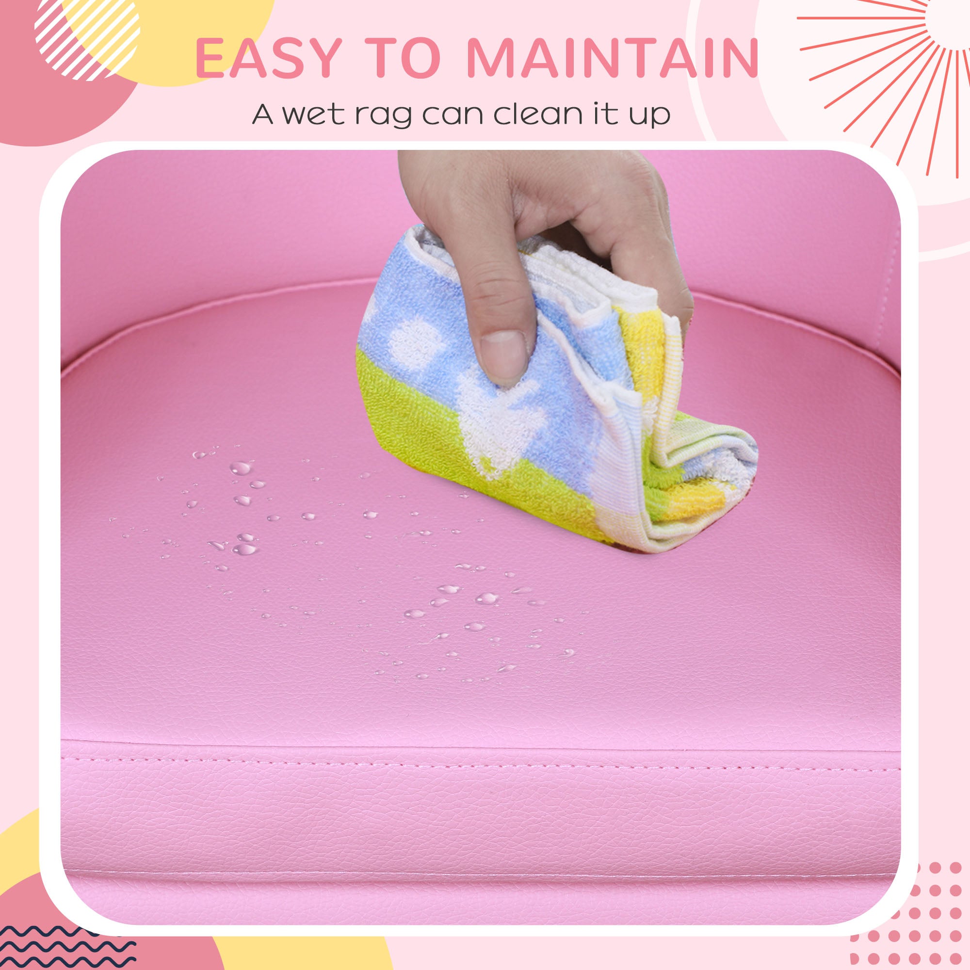 HOMCOM Kids Toddler Sofa Children's Armchair Footstool with Thick Padding, Anti-skid Foot Pads, 30 x 28 x 21cm, Pink - North Peak Garden Furniture