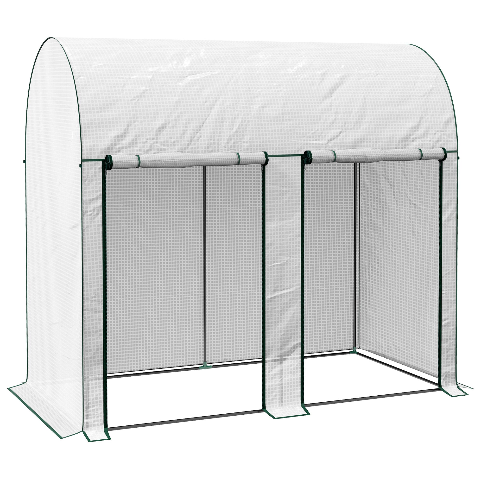 Outsunny 200 x 100cm Walk-In Greenhouse, with Zipped Doors - White