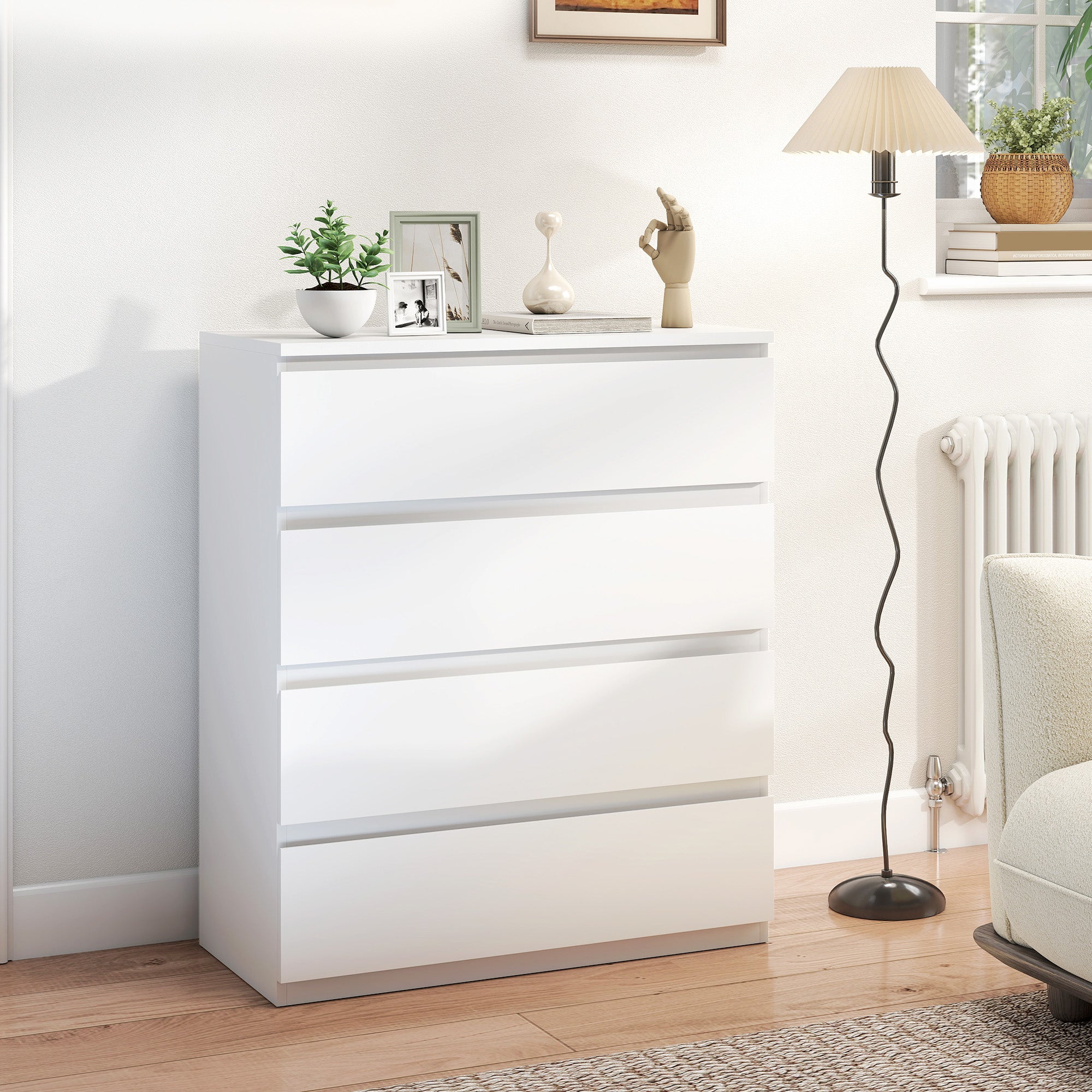 HOMCOM Chest of Four Drawers - White