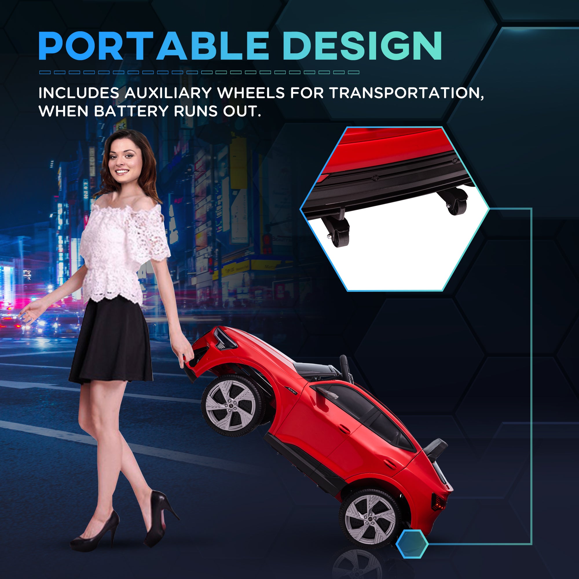 HOMCOM Audi E-tron Licensed 12V Kids Electric Ride On Car with Parental Remote Music Lights MP3 Suspension Wheels for 3-5 Years Red - North Peak Garden Furniture