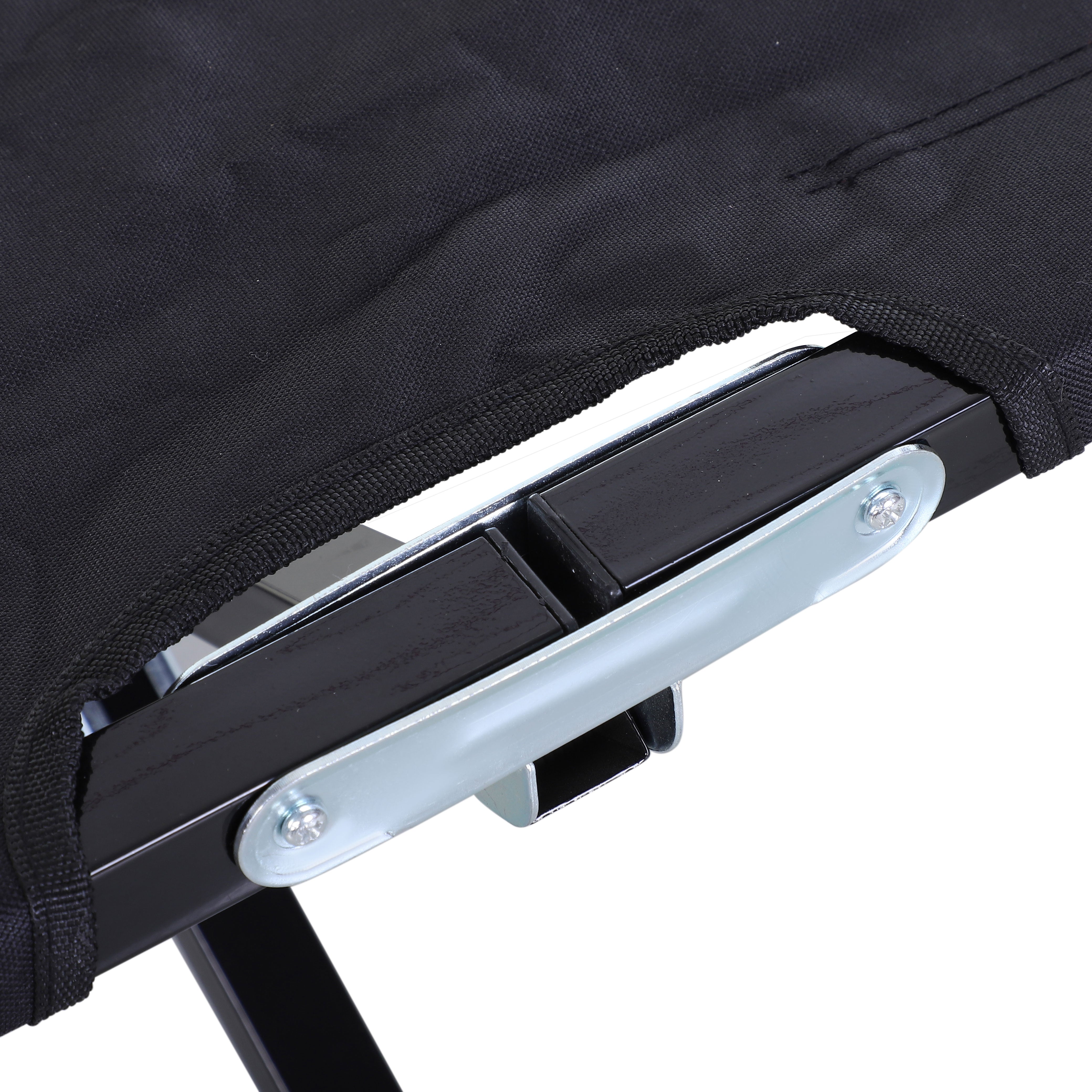 Outsunny Double Camping Cot Bed, with Bag - Black - North Peak Garden Furniture