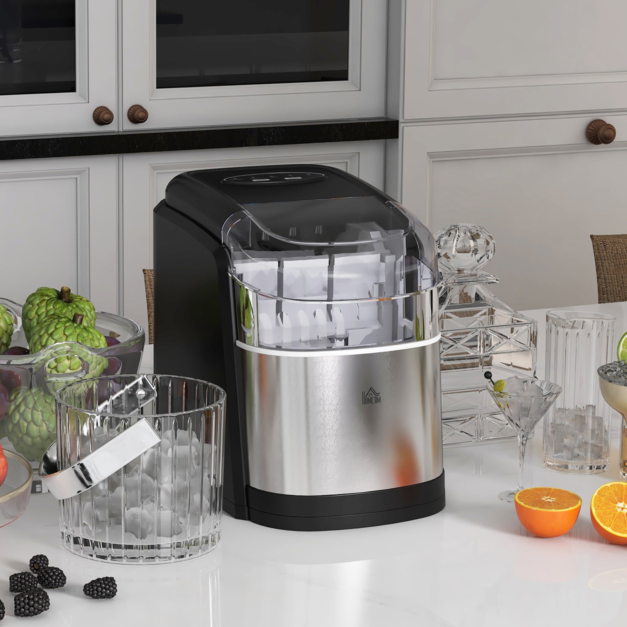 HOMCOM 12kg Countertop Ice Machine, with Scoop - North Peak Garden Furniture