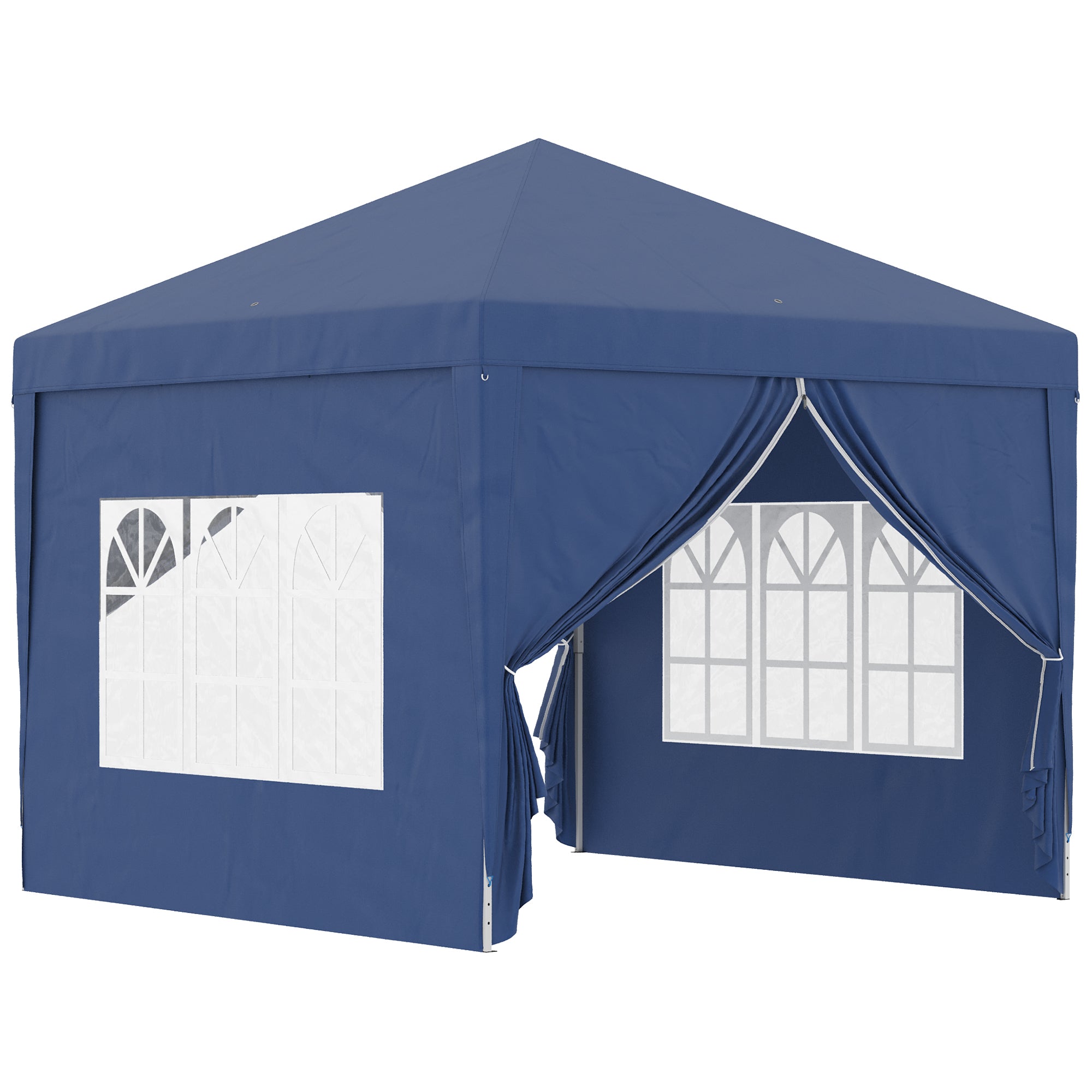 Outsunny 3 x 3(m) Pop Up Gazebo, Water and UV Resistant Party Tent Camping Canopy Marquee with Carry Bag, Blue