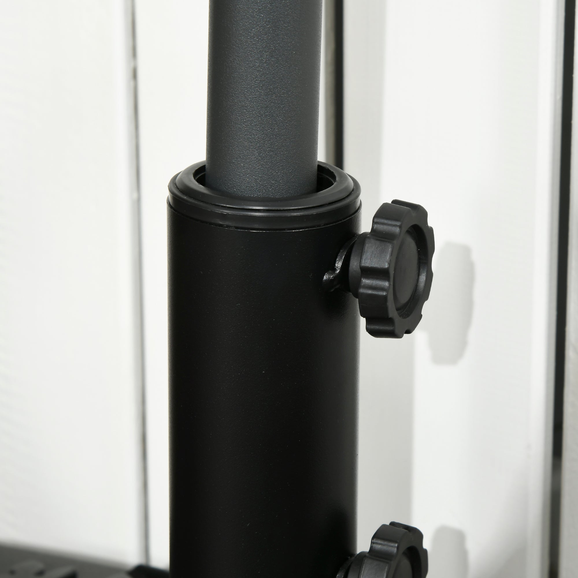 Outsunny Water/Sand Fillable Half Parasol Umbrella Base - Black - North Peak Garden Furniture