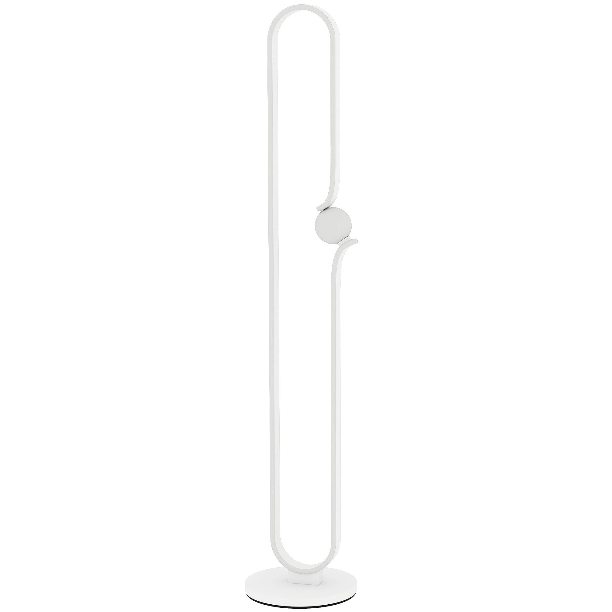 HOMCOM LED Floor Lamp, Dimmable Floor Standing Lamp with Glass Night Light, Foot Switch for Living Room, Bedroom, Office, White - North Peak Garden Furniture