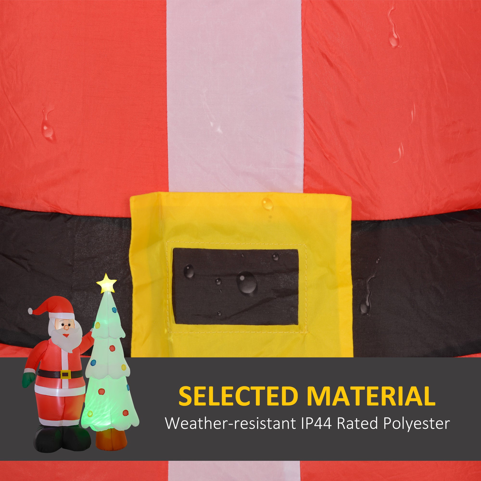 HOMCOM 7ft Christmas Inflatable Decoration Santa Claus and Christmas Tree with Rotating Magic Ball Light, Blow-Up Outdoor LED Yard Display for Lawn Garden Party - North Peak Garden Furniture