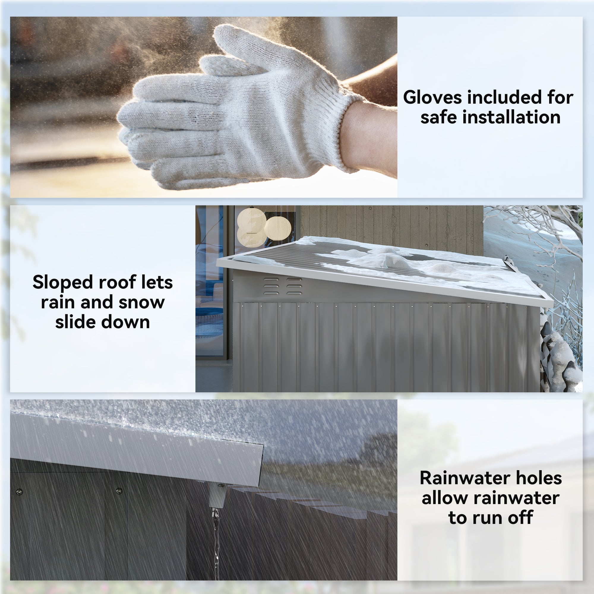 Outsunny 8.5 x 6ft Storage Shed Galvanised Steel Garden Shed, Metal Shed with Foundation Kit, Window, Lockable Wide Doors and Air Vents for Outdoor Patio, Light Grey