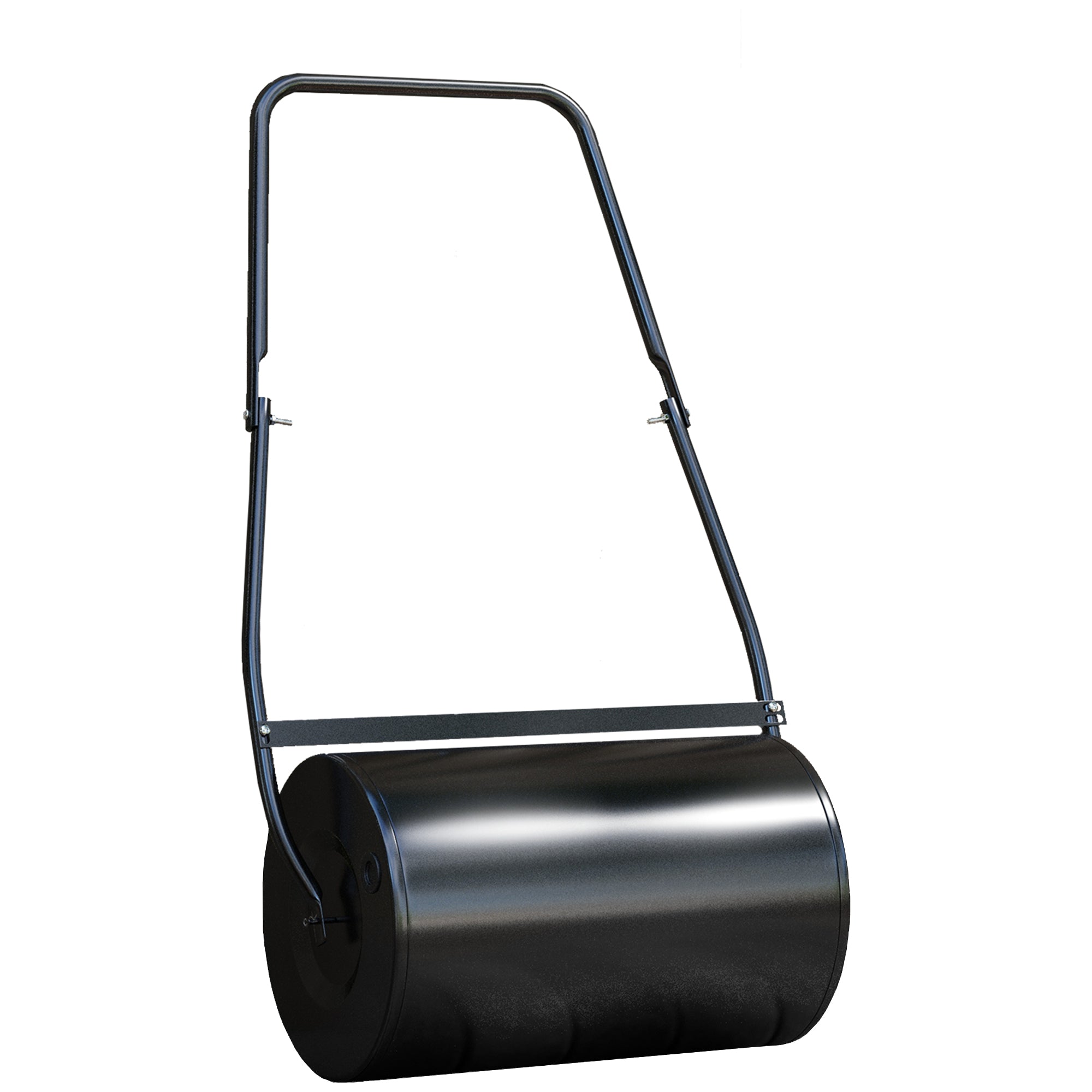 DURHAND 38L Heavy Duty Water or Sand Filled Garden Steel Lawn Roller Drum Φ50cm Black - North Peak Garden Furniture