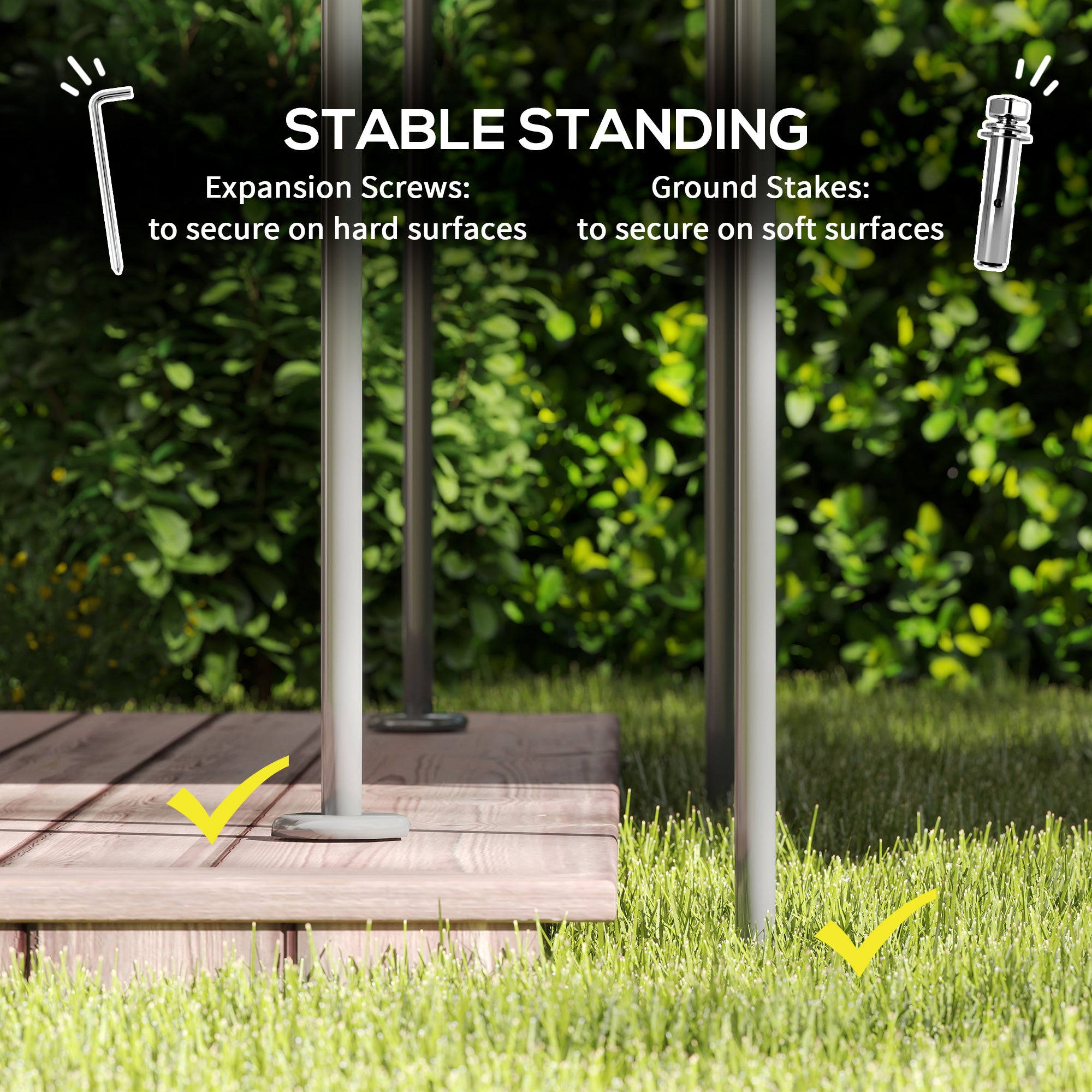 Outsunny 3 x 4m Metal Frame, Two-Tier Roof Gazebo - Dark Grey