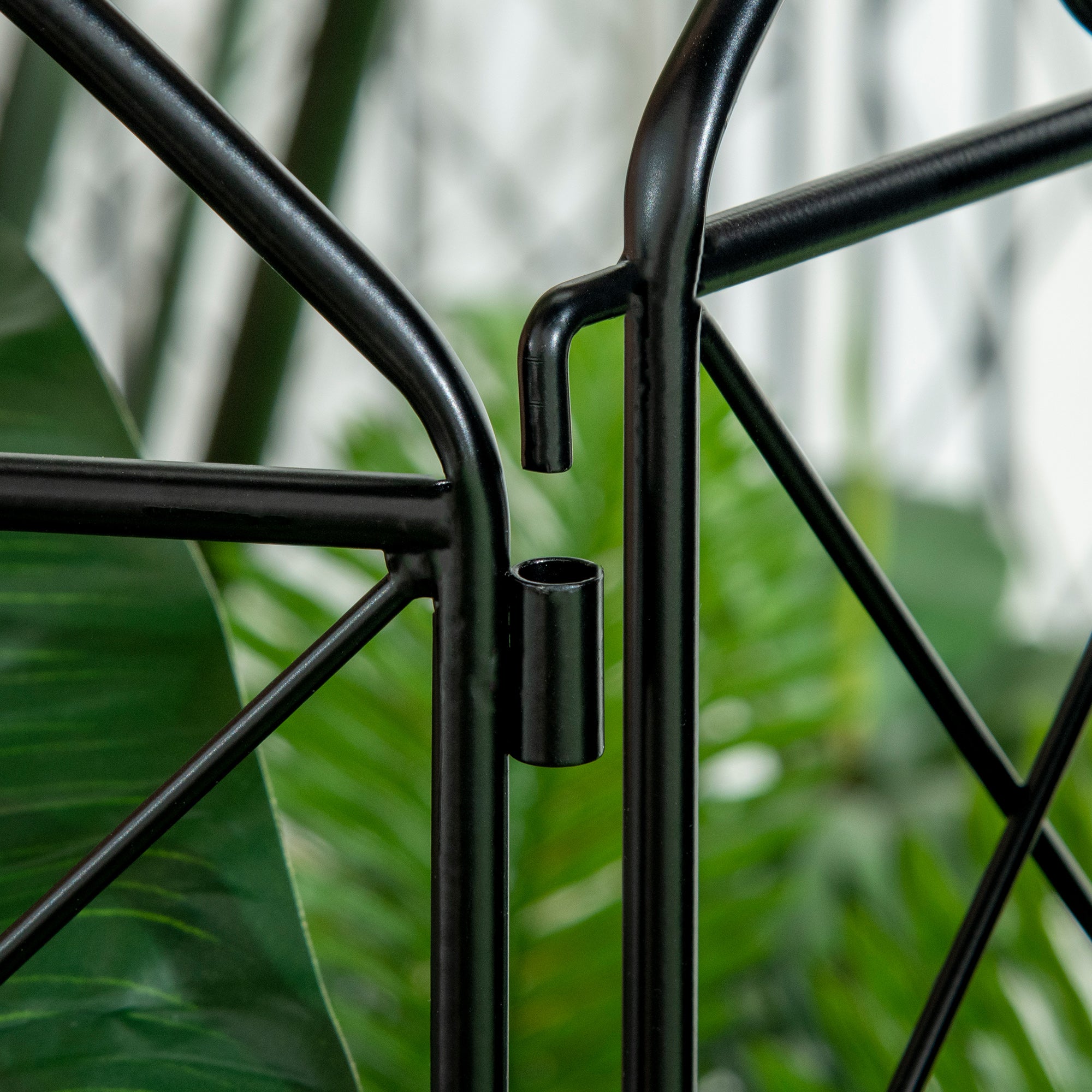 Outsunny Decorative Garden Fencing, 43in x 23ft Outdoor Picket Fence Panels, 8PCs Rustproof Metal Wire Landscape Flower Bed Border Edging Animal Barrier, Black - North Peak Garden Furniture
