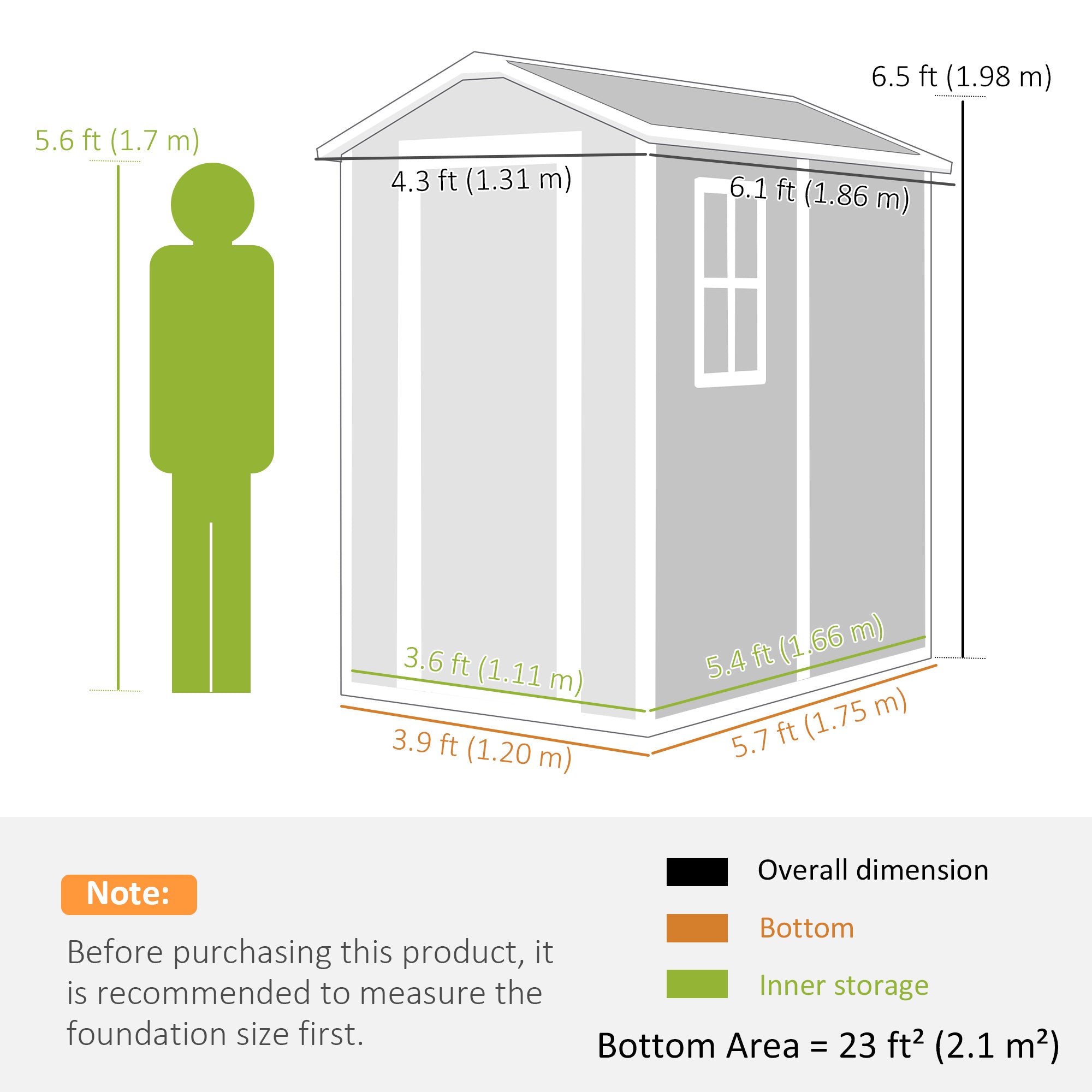 Outsunny 4 x 6ft Garden Shed, Plastic Shed with Floor, Window, Lockable Door and Vents, Resin Tool Shed for Outdoor Patio Storage, Zero Maintenance, Grey