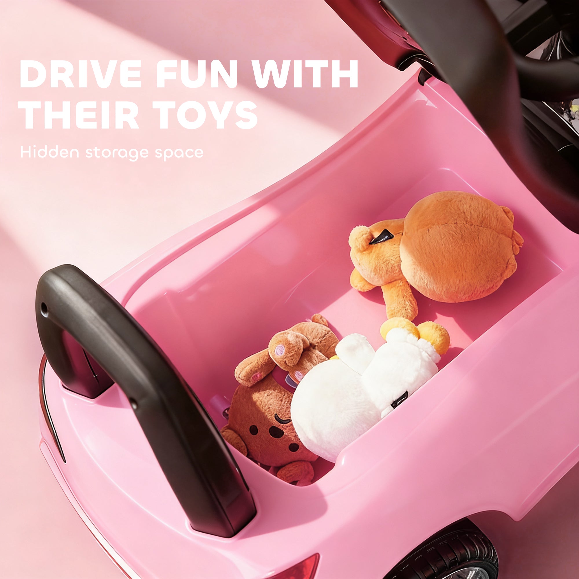 HOMCOM Ride on Car Baby Toddler Walker Foot to Floor Sliding Car Slider Pink